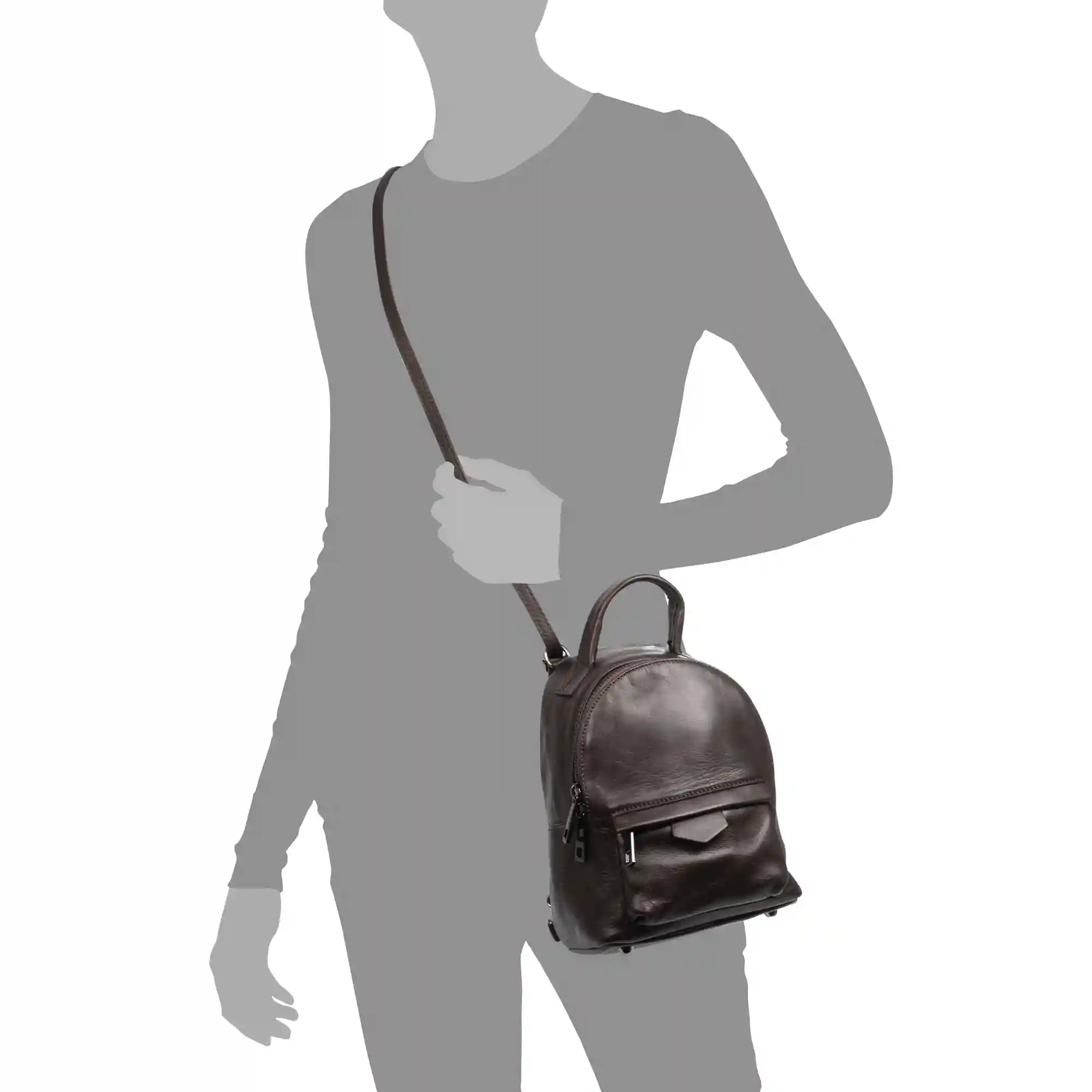 Firenze artegiani Aradeo bolso mochila mujer. Piel auténtica acabado Sauvage 2025