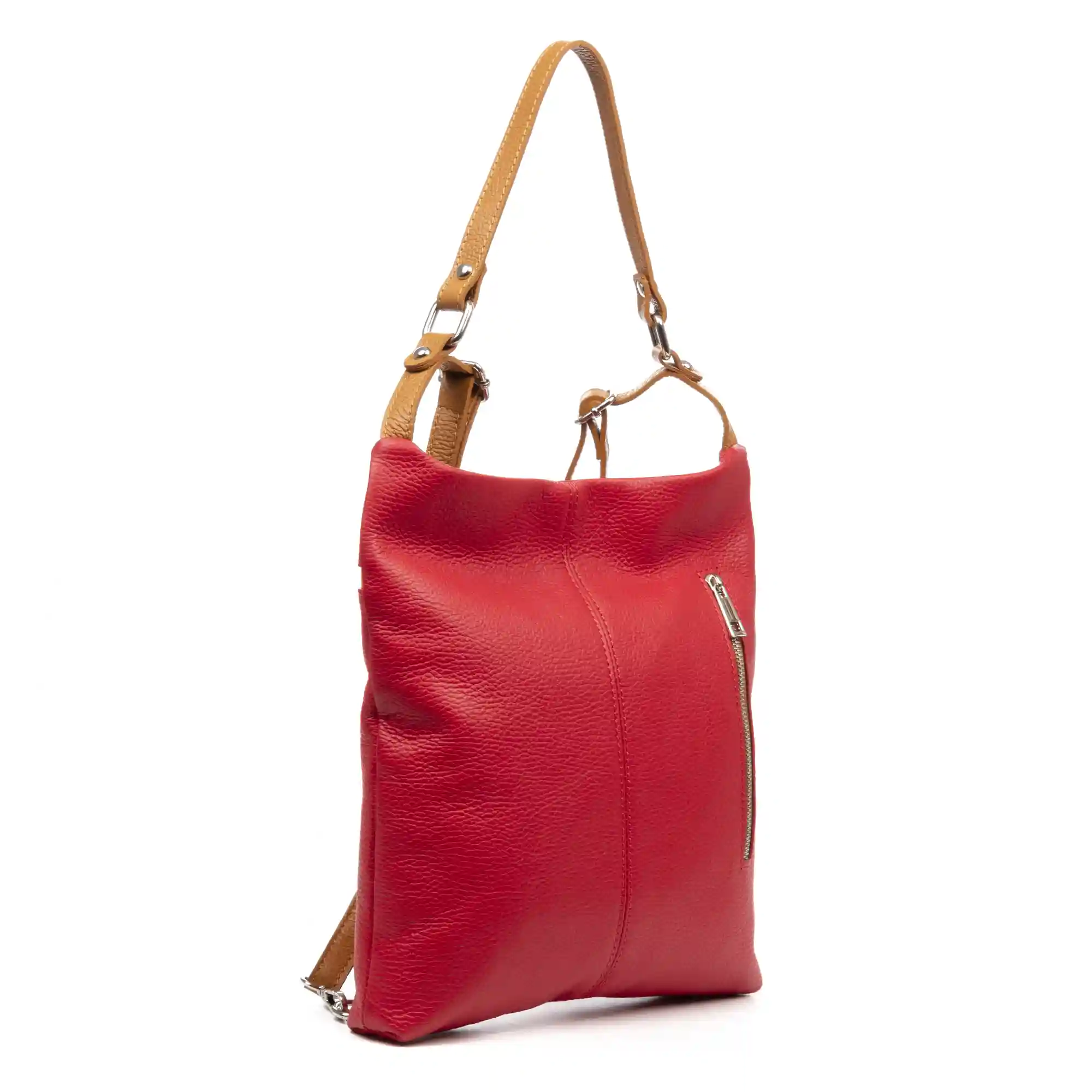 Firenze artegiani Alto bolso mochila y bolso de hombro mujer. Piel auténtica Dollaro Outlet