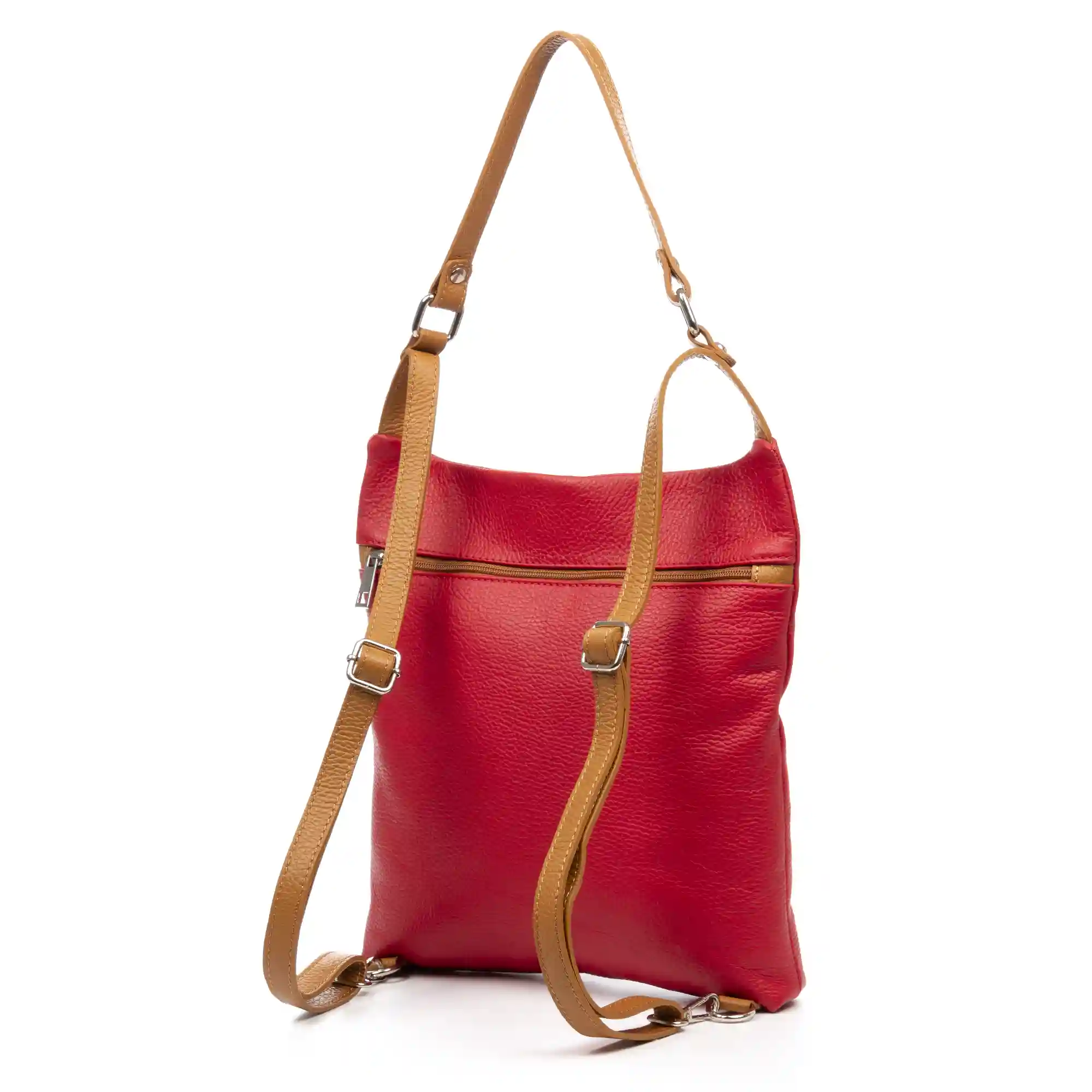 Firenze artegiani Alto bolso mochila y bolso de hombro mujer. Piel auténtica Dollaro Outlet