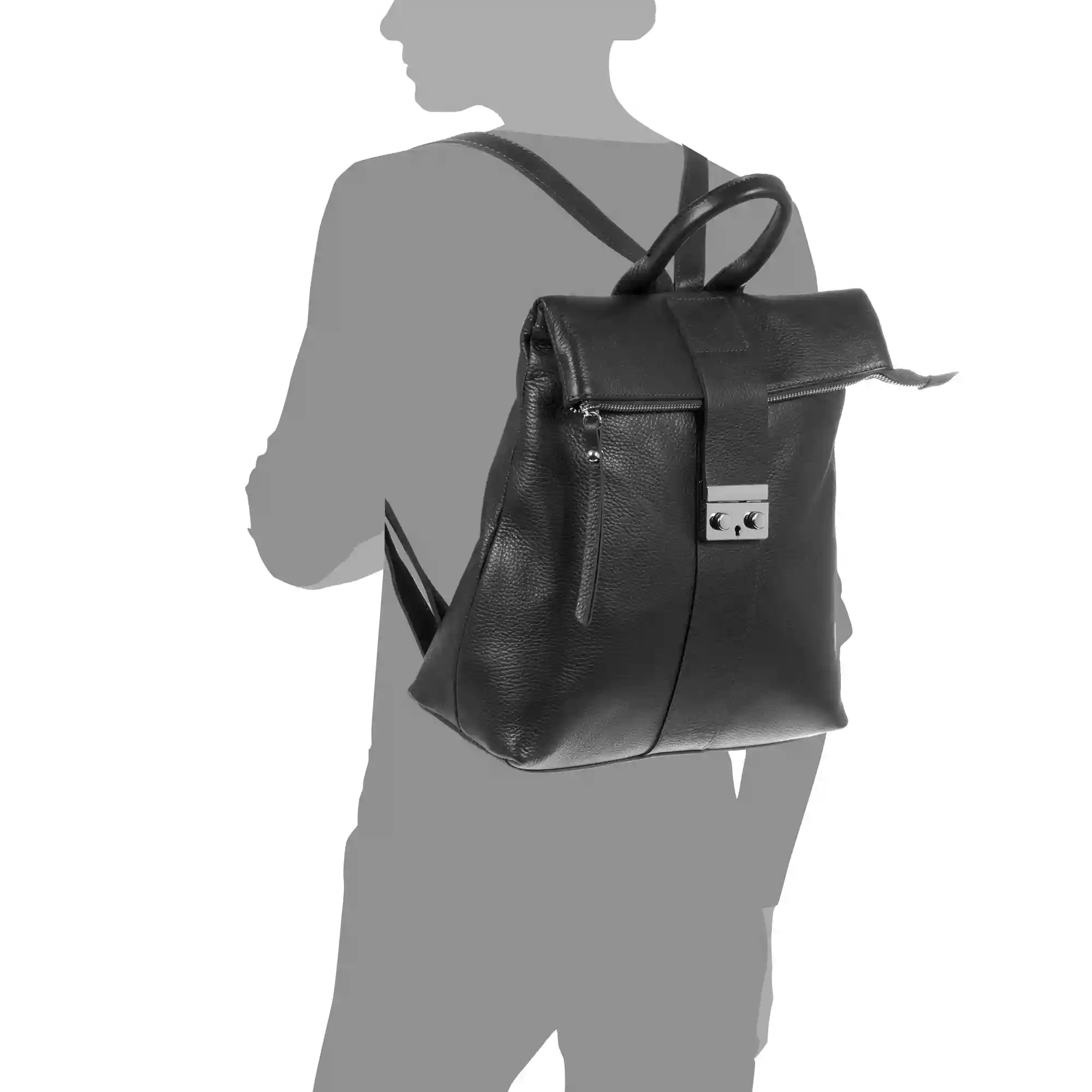 Firenze artegiani Foca Bolso mochila Mujer.Piel auténtica Dollaro Tienda