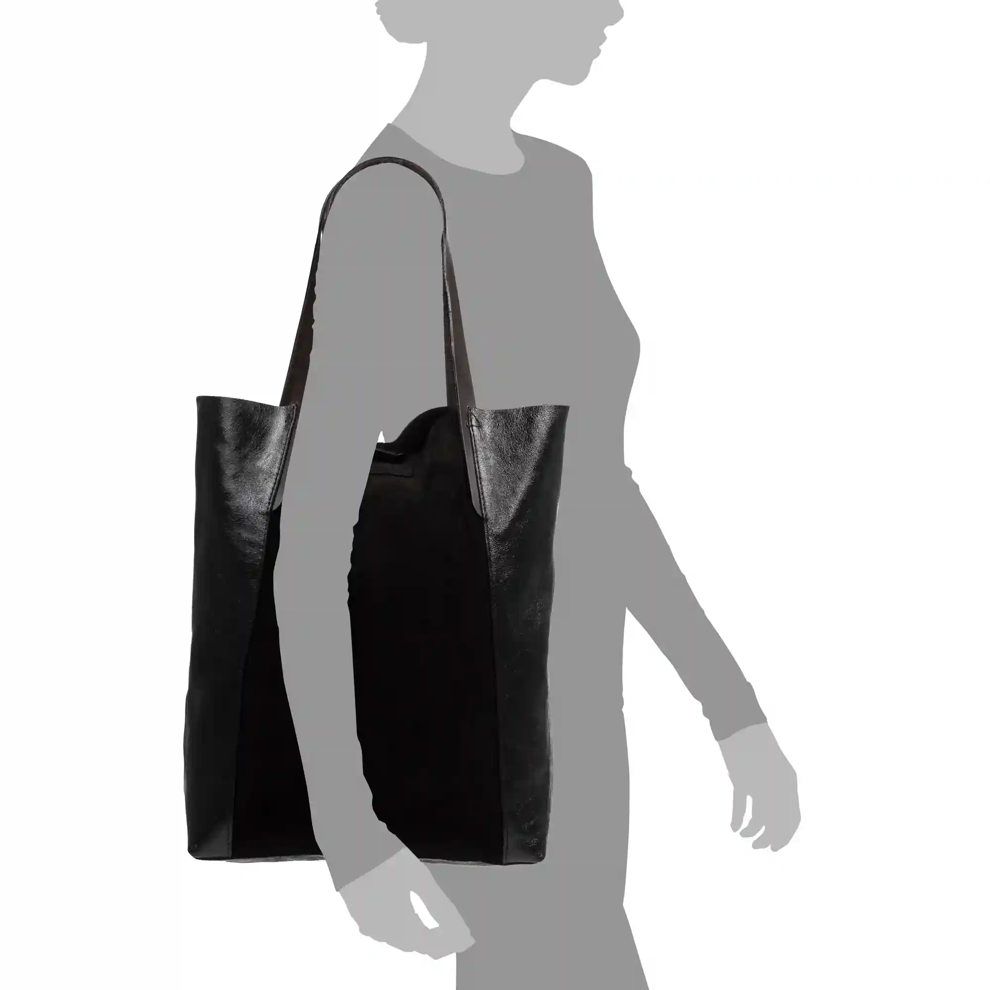 Firenze artegiani Ales bolso Shopper mujer. Piel auténtica Gamuza Lacada Últimos 2 días