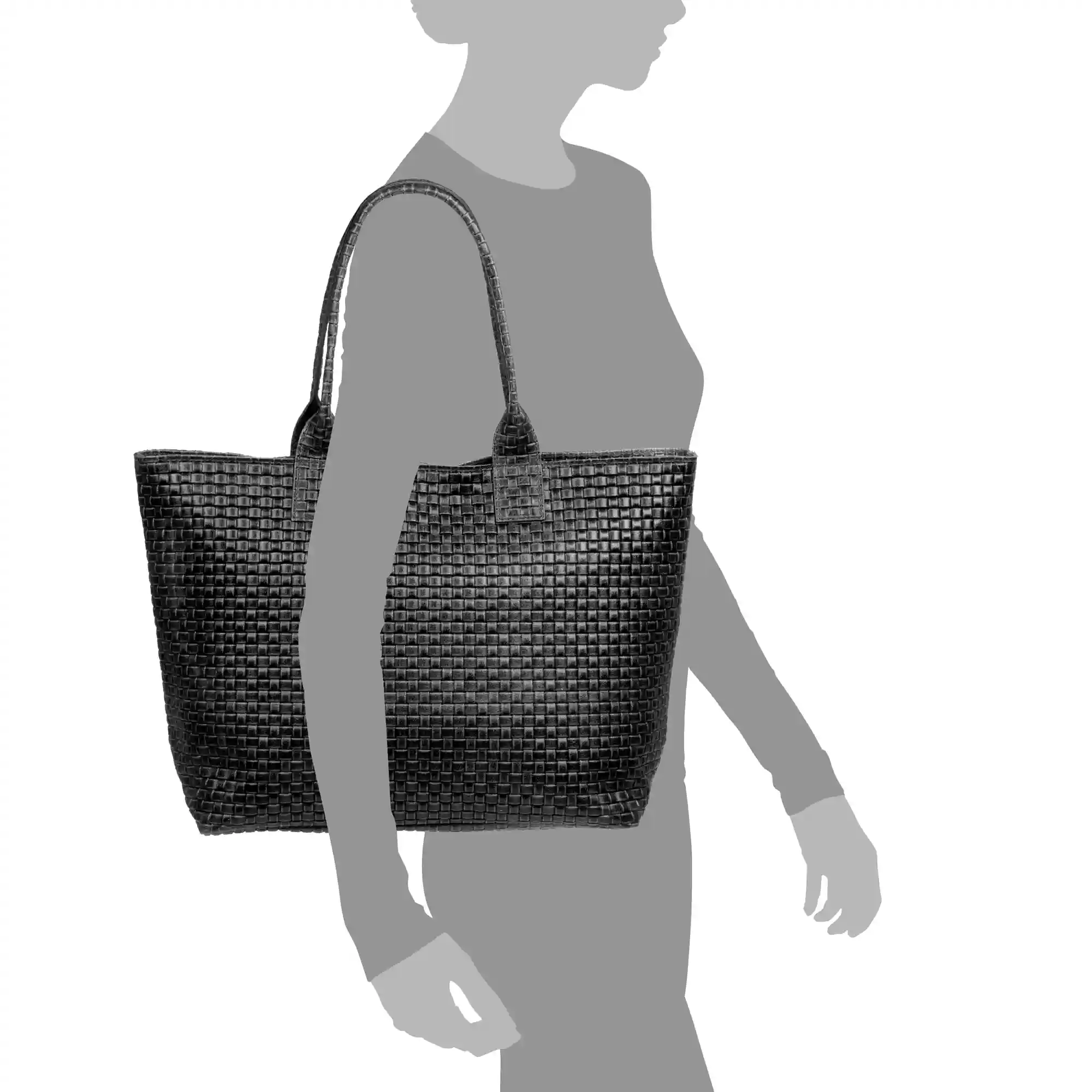 Firenze artegiani Albisola bolso de hombro de mujer. Piel auténtica acabado Gamuza grabado entrelazado Último día