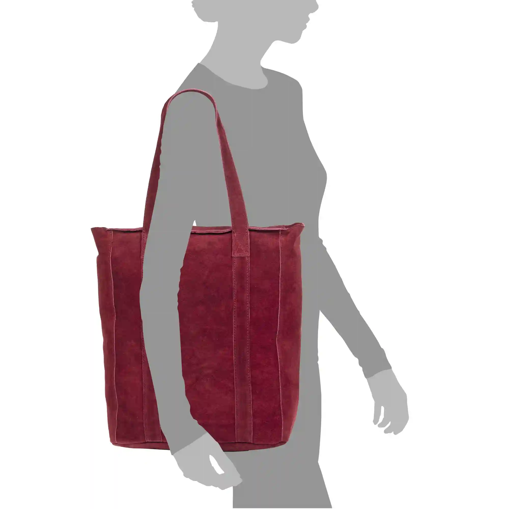 Firenze artegiani Albagiara Bolso Shopper mujer. Piel auténtica Gamuza Precio de fábrica
