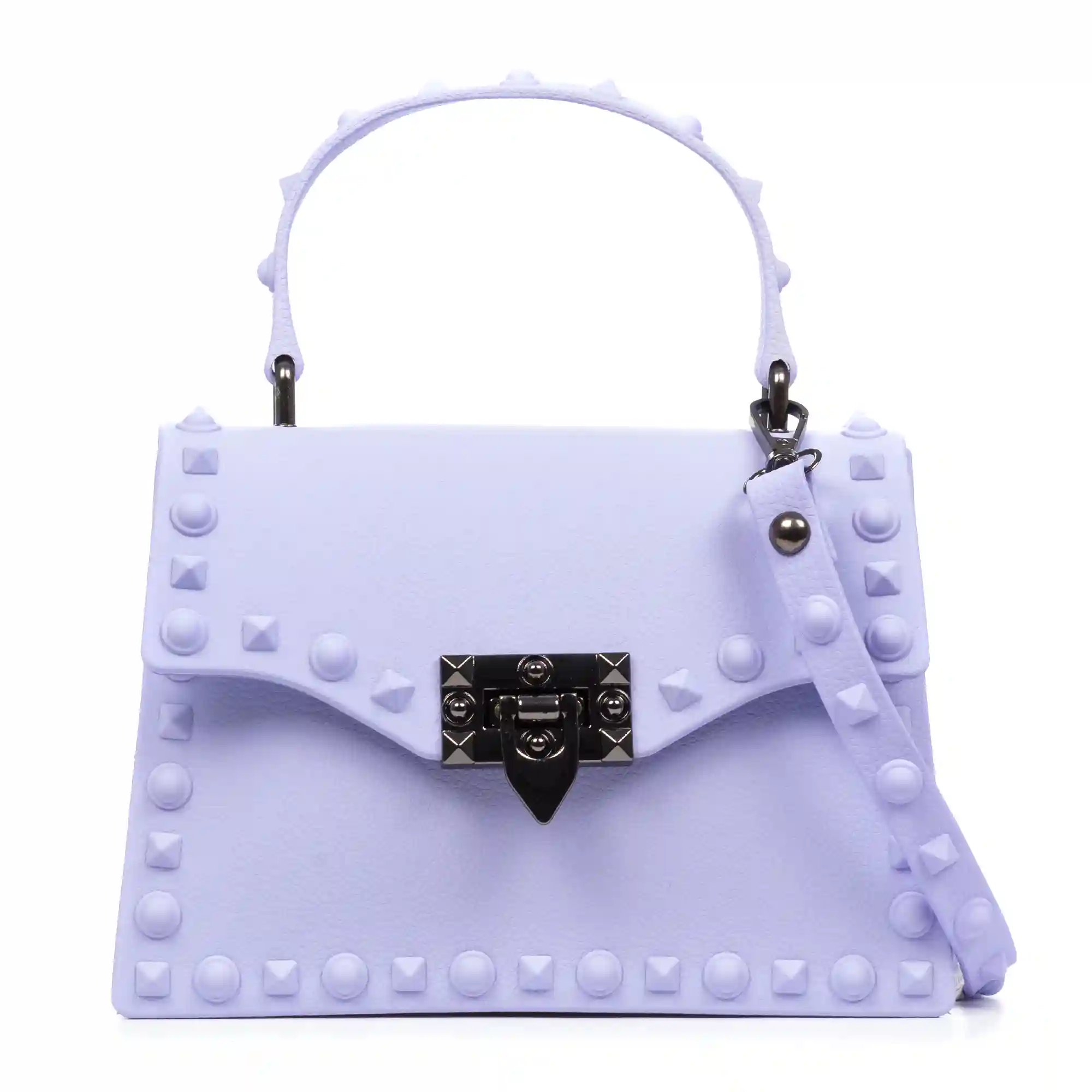 Firenze artegiani Villamaina bolso tote mini de pvc con grabado tachuelas. Cierre diseño esxclusivo
