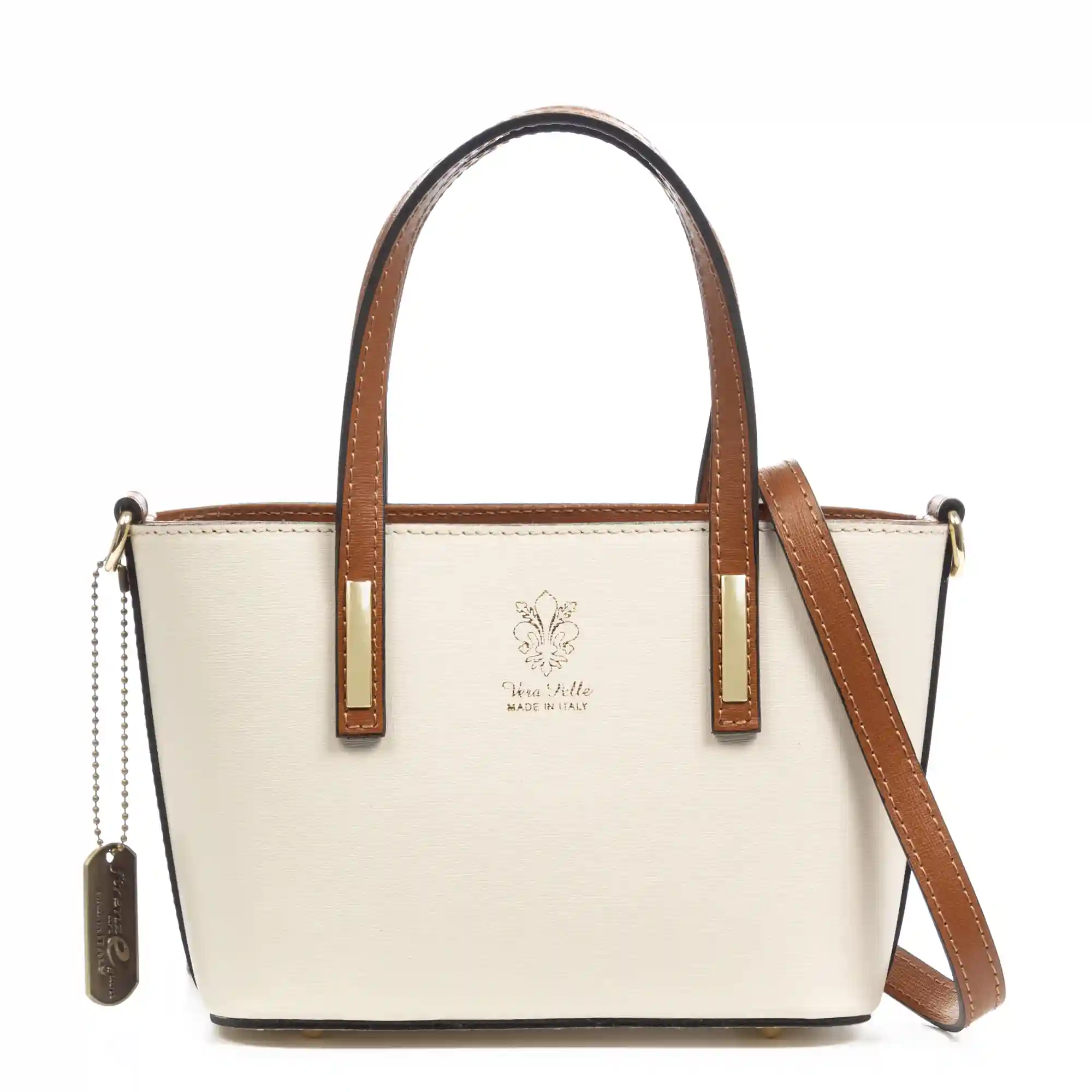 Firenze artegiani Argenta bolso tote compacto mujer. Piel auténtica Saffiano