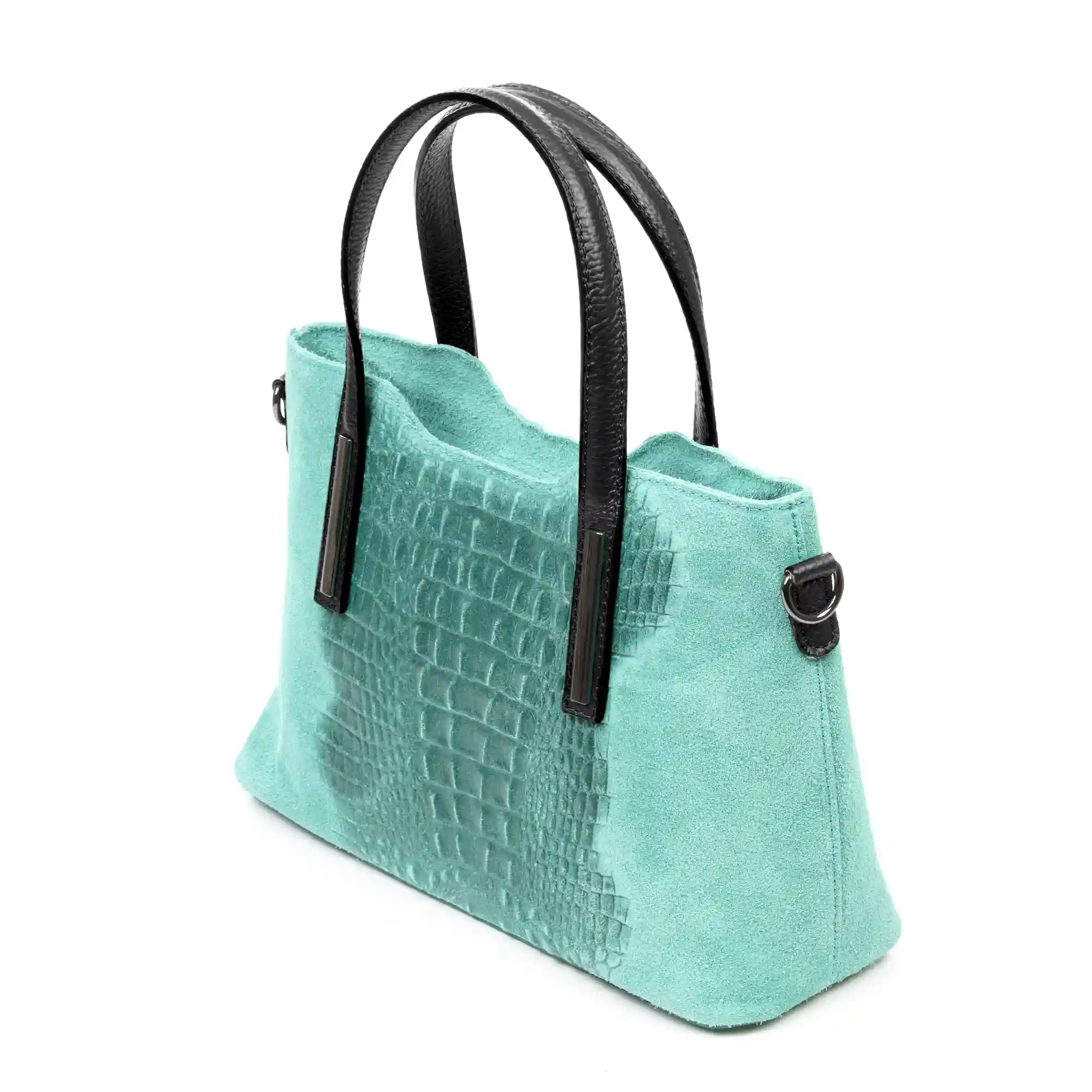 Firenze artegiani Fiesole bolso tote Mujer. Piel auténtica Gamuza Grabado Cocodrilo Ofertas especiales
