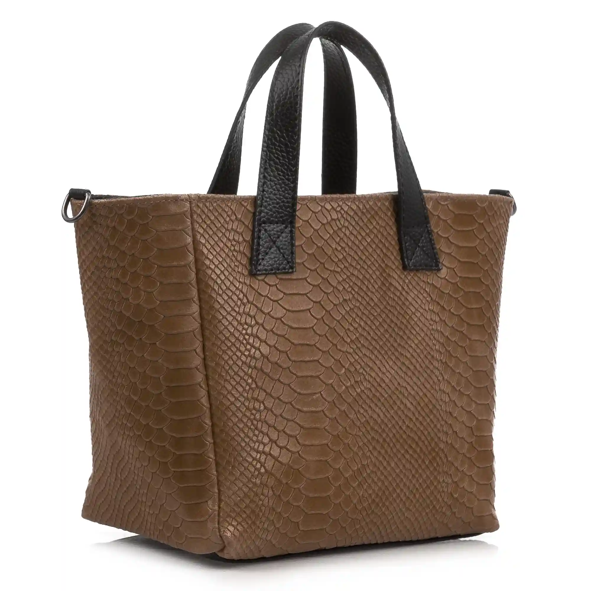Firenze artegiani Cassandra bolso tote mujer. Piel auténtica Gamuza grabado serpiente Grandes ahorros