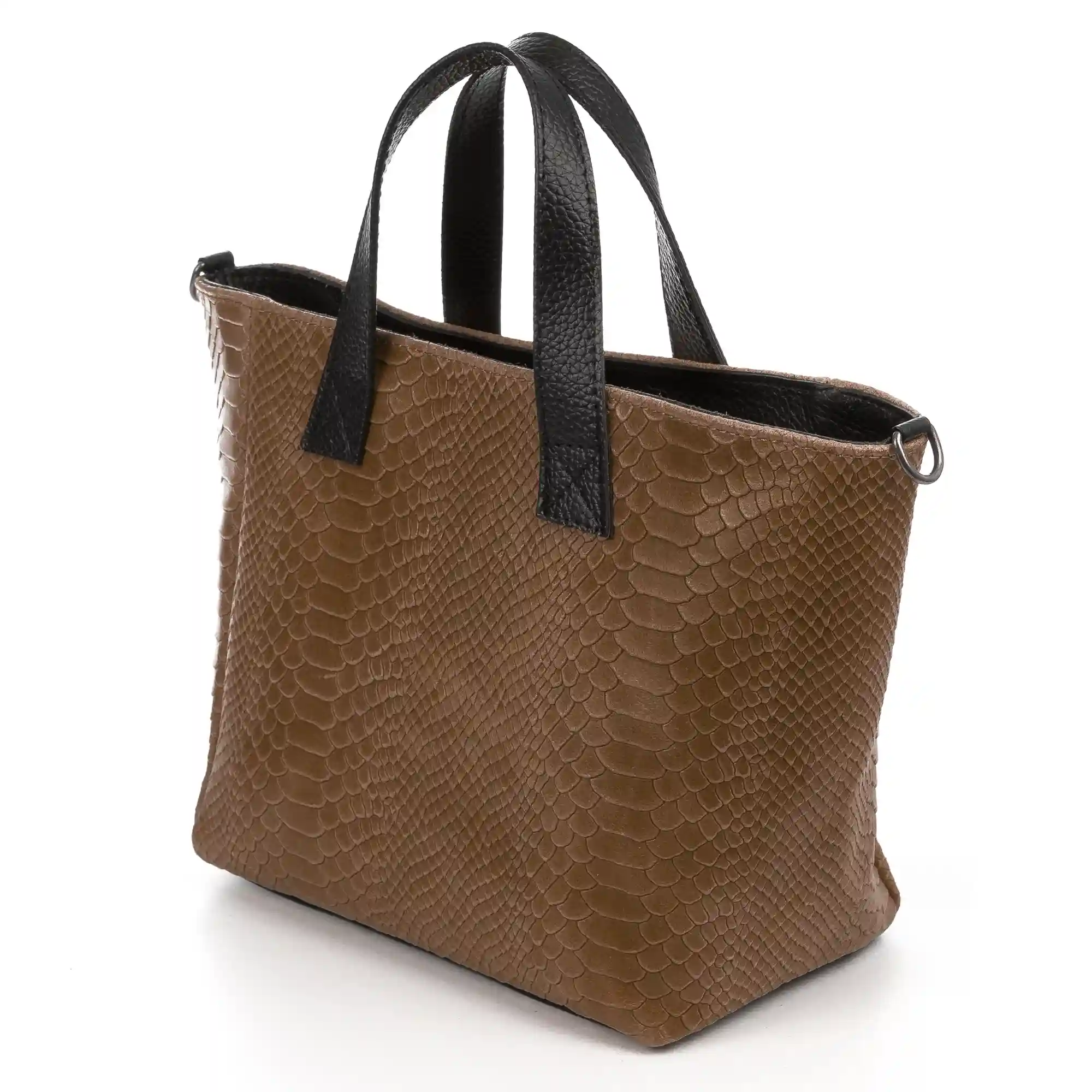 Firenze artegiani Cassandra bolso tote mujer. Piel auténtica Gamuza grabado serpiente Grandes ahorros