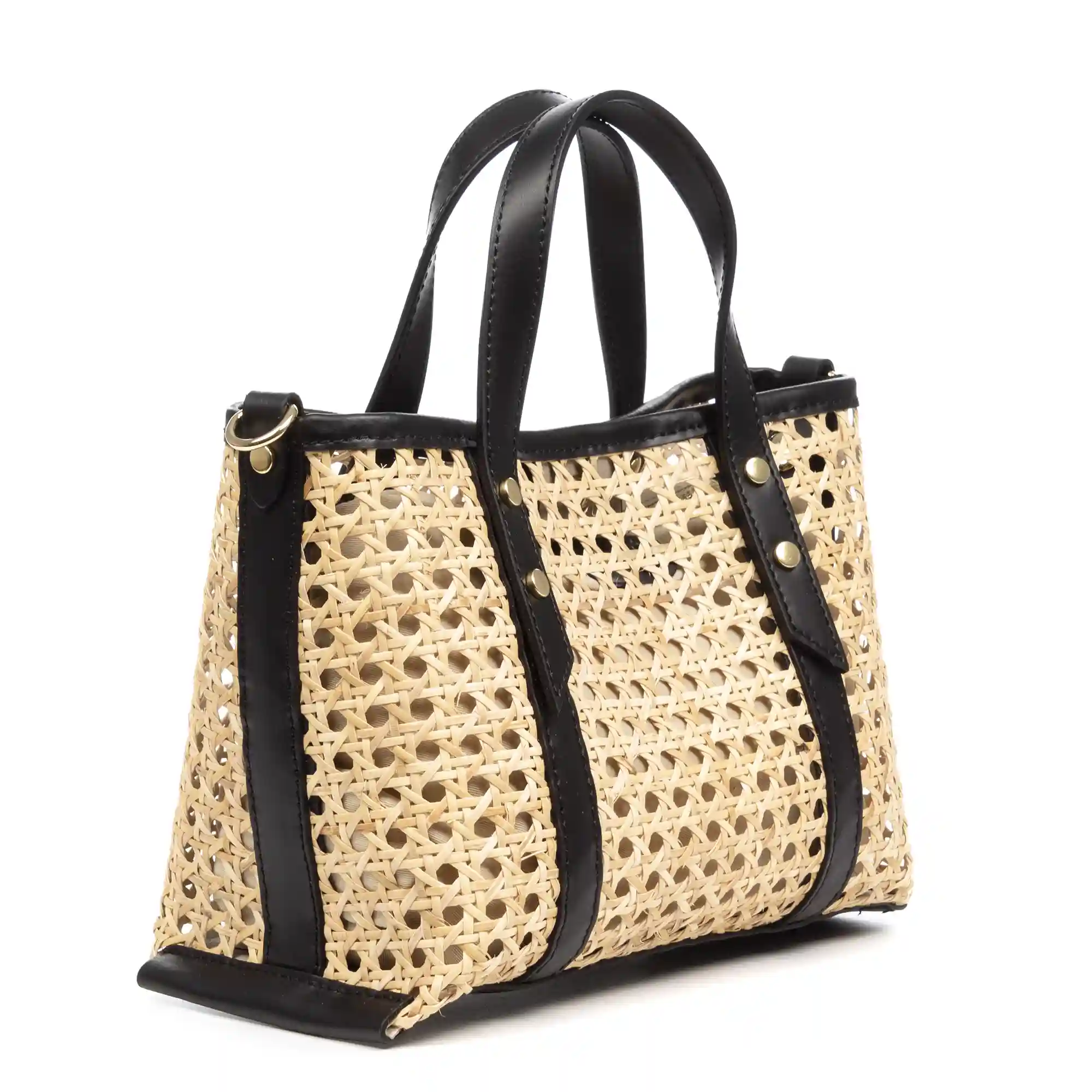 Firenze artegiani Apollosa bolso Tote mujer. Piel auténtica combinada con cáñamo Precio ultrabajo