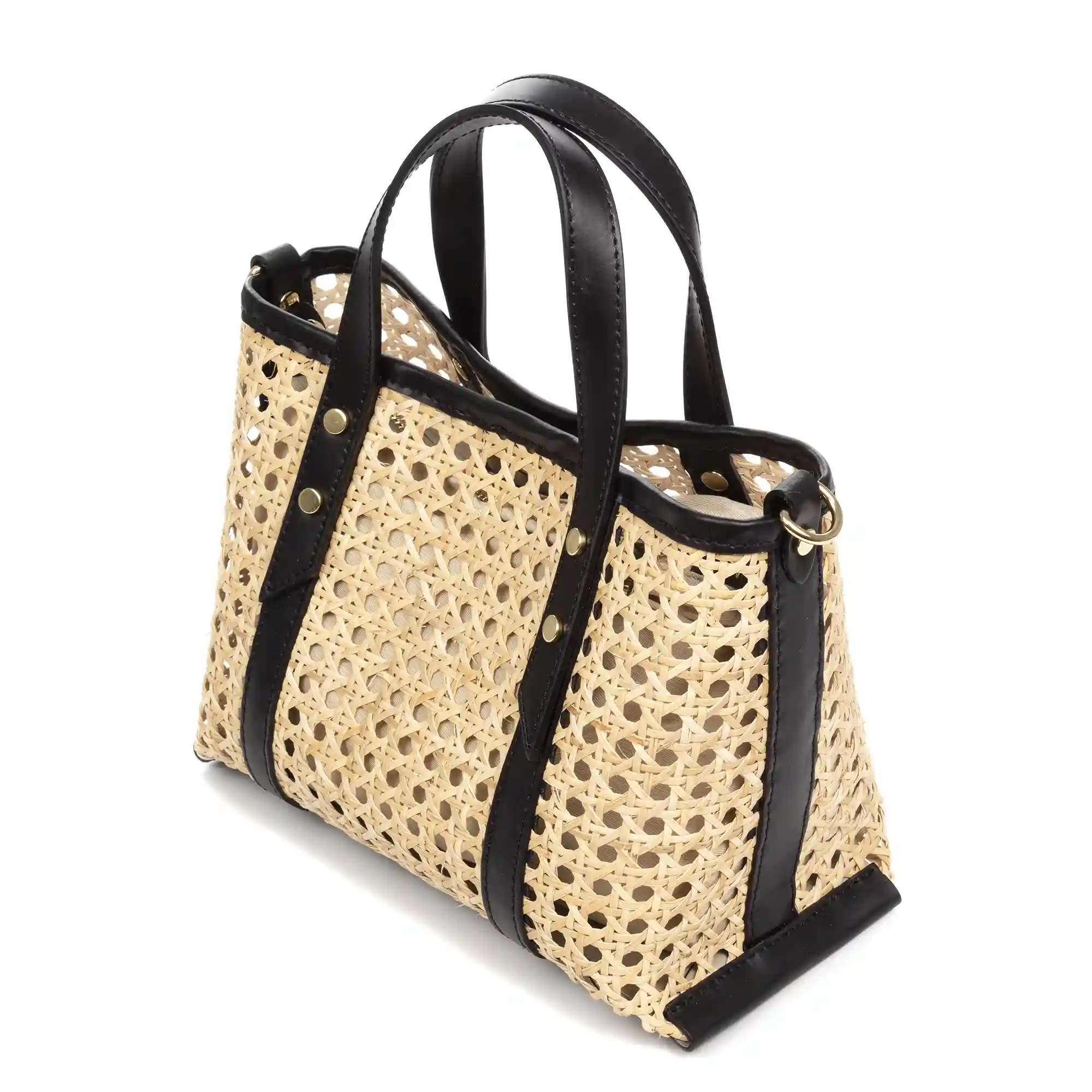Firenze artegiani Apollosa bolso Tote mujer. Piel auténtica combinada con cáñamo Precio ultrabajo
