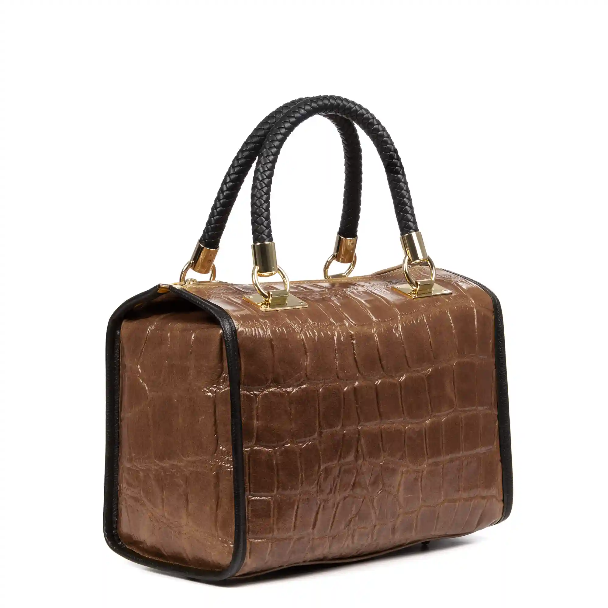 Firenze artegiani Catena Bolso tote Mujer. Piel auténtica Gamuza Grabado Cocodrilo Grande Devoluciones gratuitas