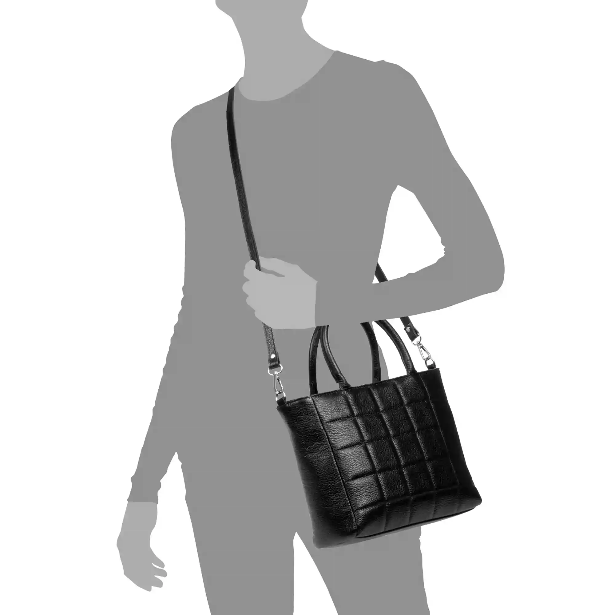 Firenze artegiani Albizzate bolso tote de mujer. Piel auténtica acabado Dollaro acolchado Outlet