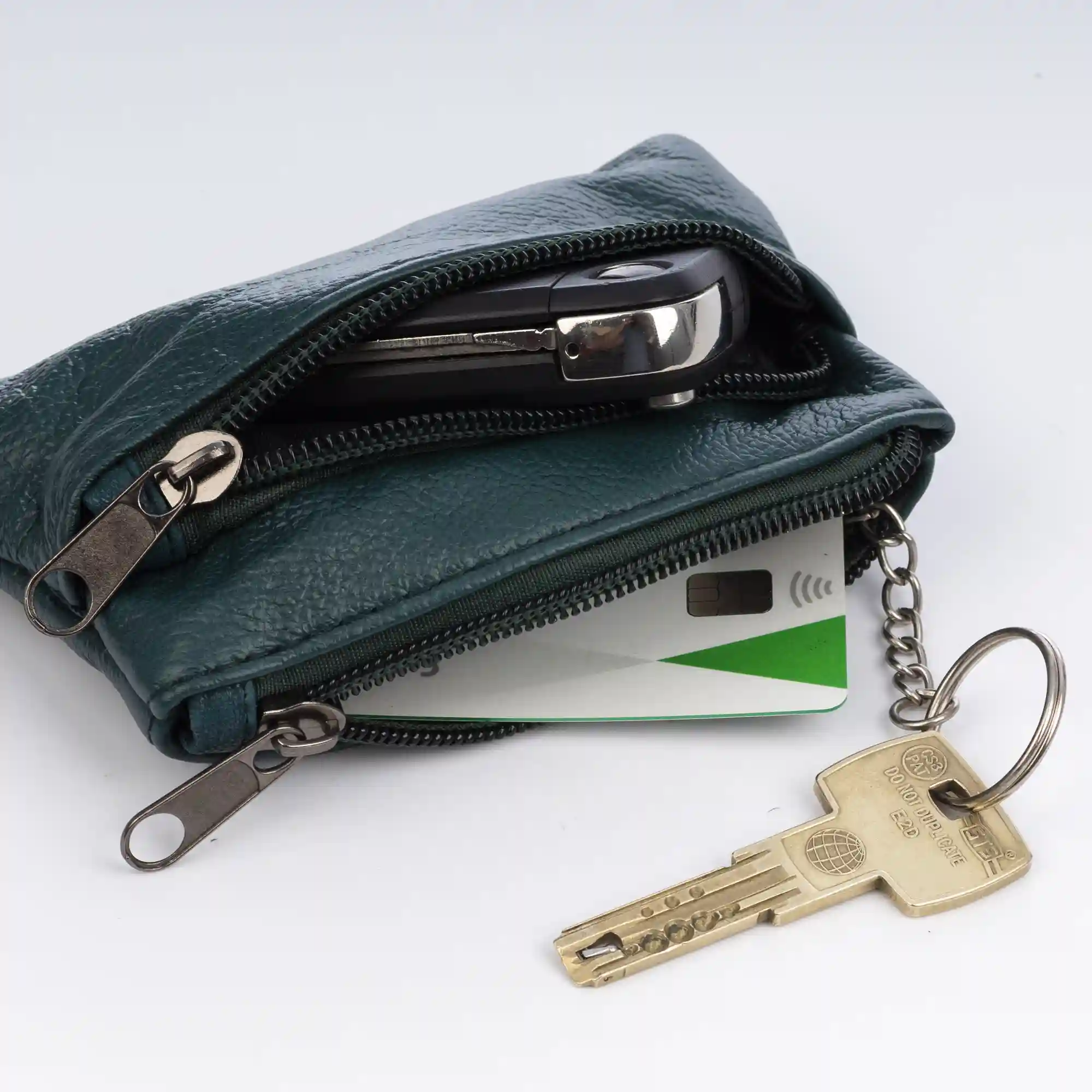 Firenze artegiani Atrani portamonedas con doble compartimento de piel Dollaro. Llavero interior Outlet online