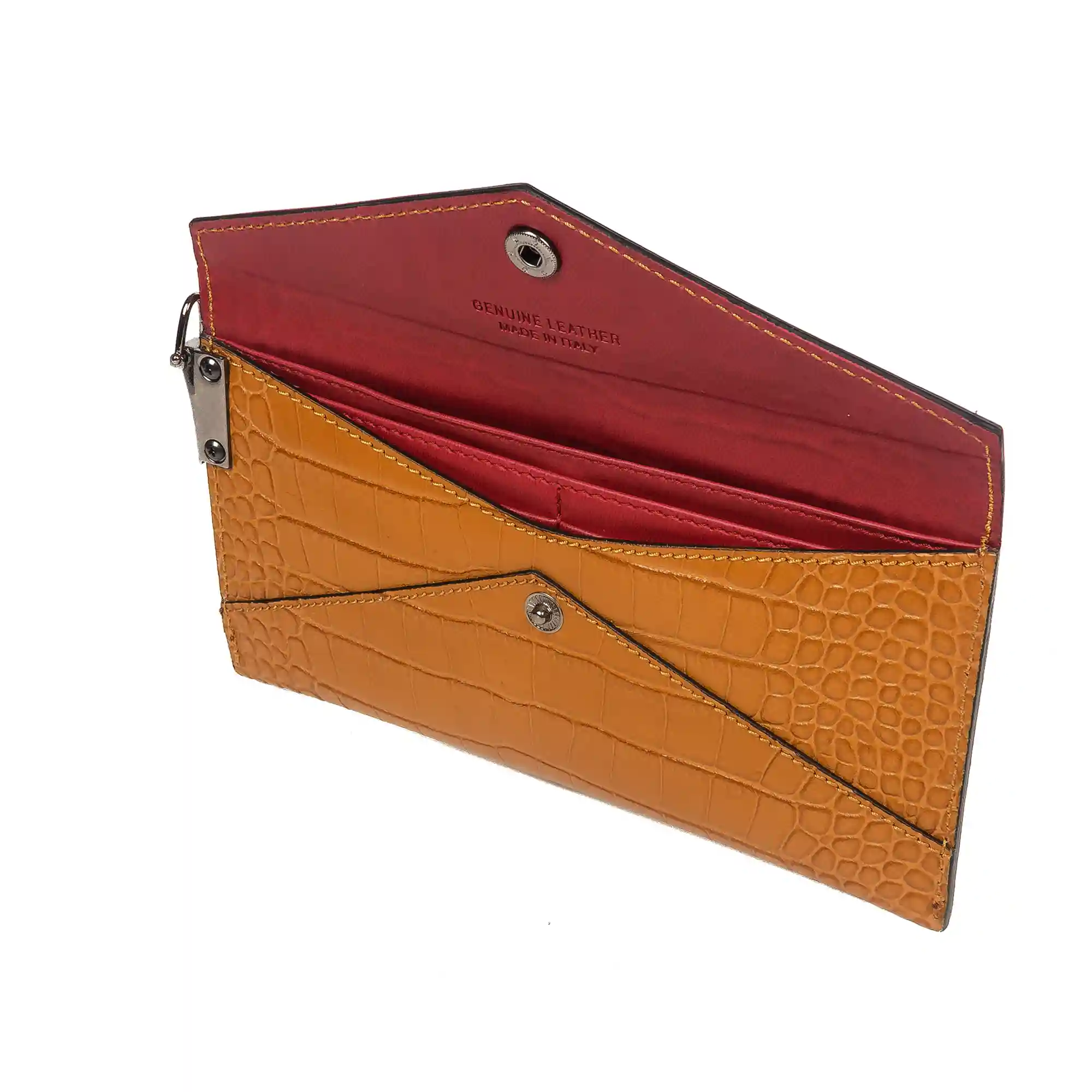 Firenze artegiani Viola Cartera Mujer Mujer.Piel auténtica Crosta Grabado Cocodrilo Rebajas de fábrica