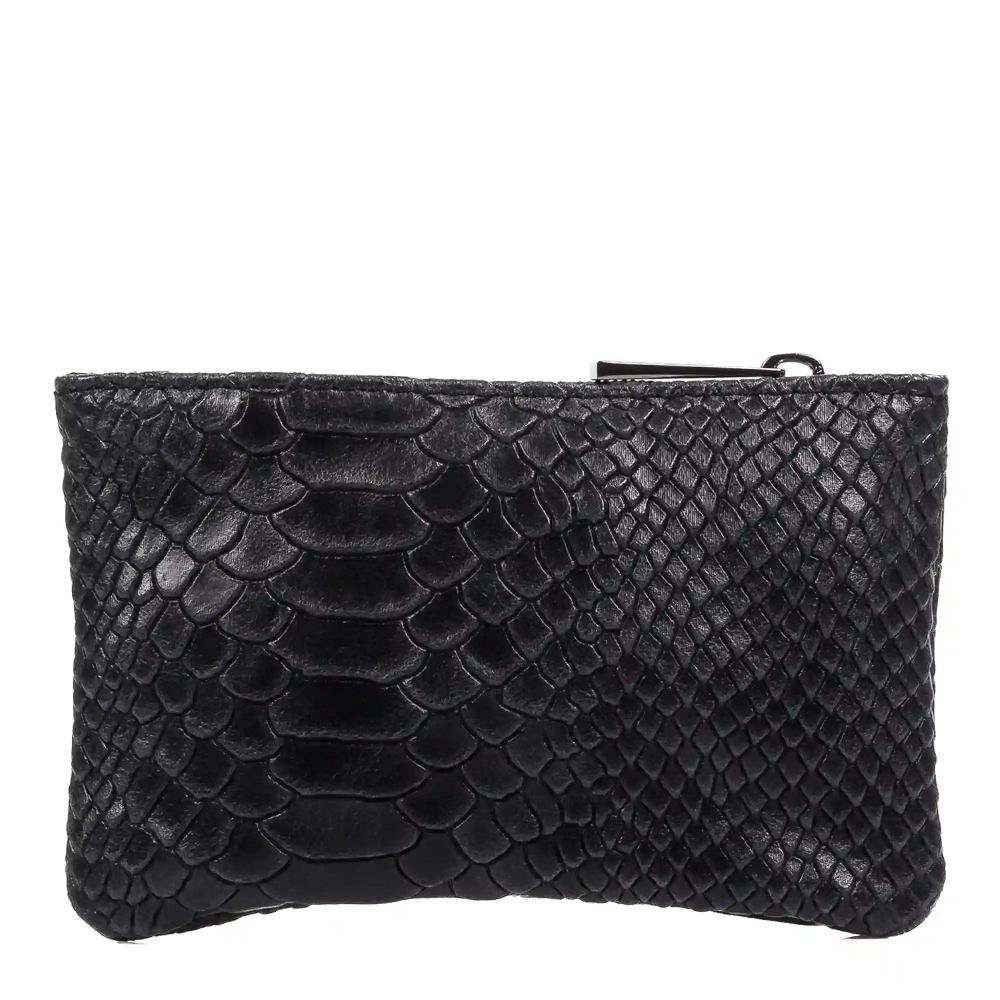 Firenze artegiani Seconda Cartera Mujer Mujer.Piel auténtica Gamuza Grabado Serpiente