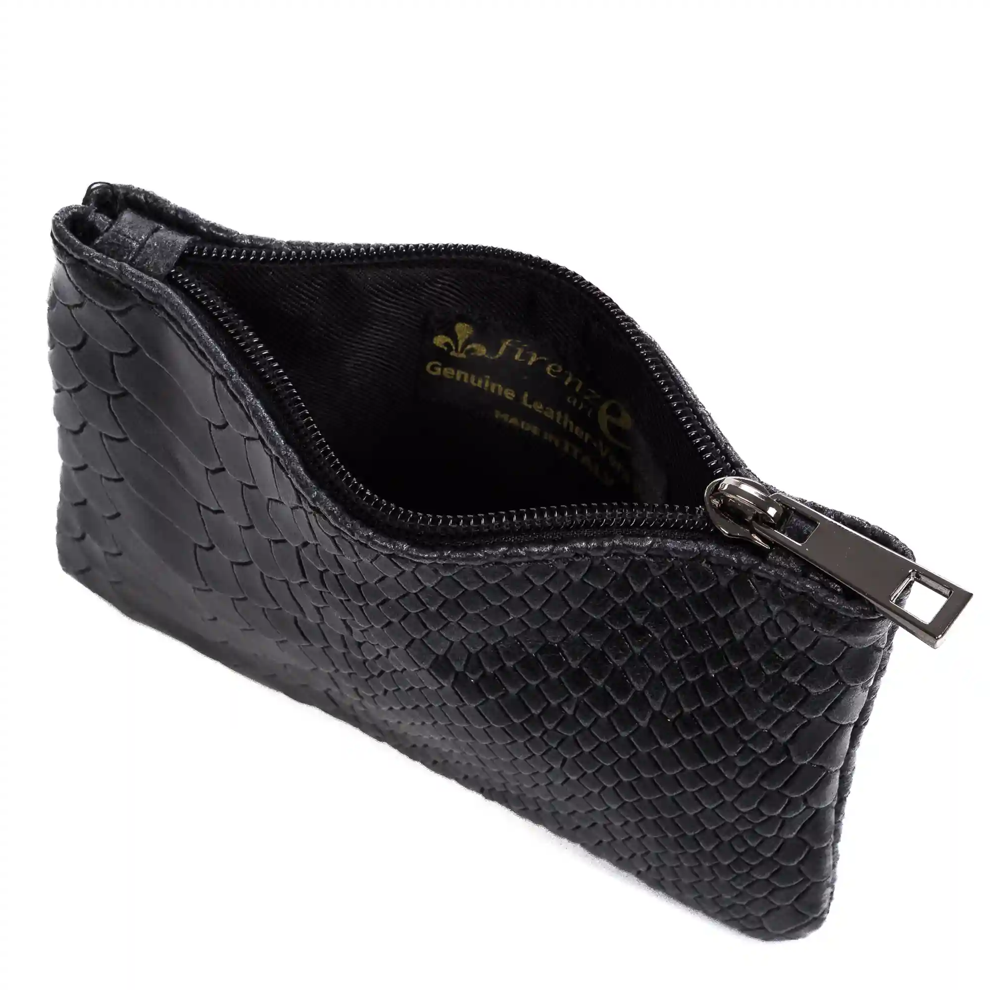 Firenze artegiani Seconda Cartera Mujer Mujer.Piel auténtica Gamuza Grabado Serpiente Descuento
