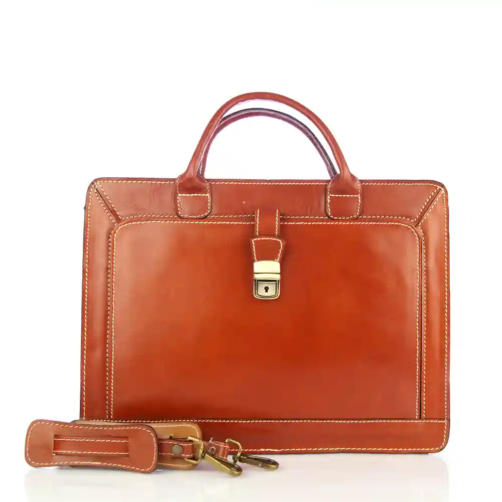 Firenze artegiani Paratico Maletin Unisex.Piel auténtica Vaqueta