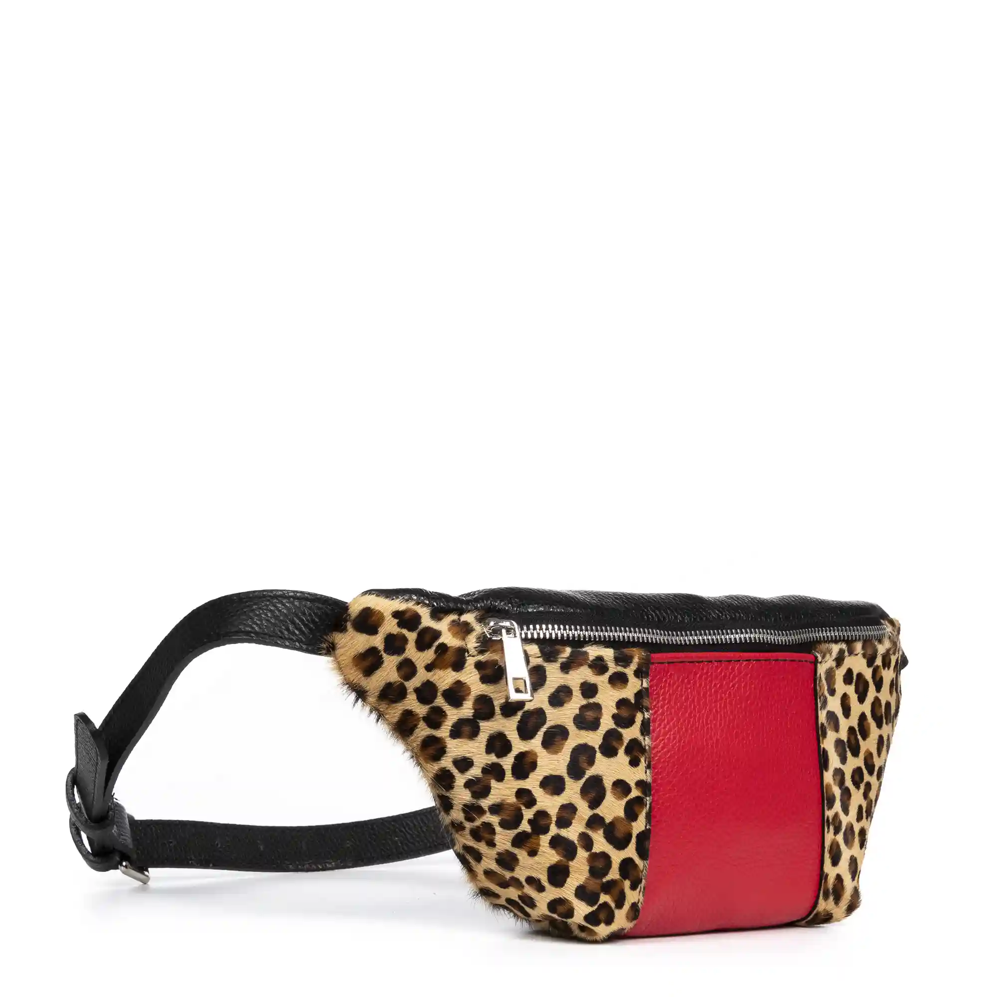 Firenze artegiani Arabela Riñonera de moda Unisex.Piel auténtica Cavallino Leopardo pq Dollaro Envío internacional gratuito