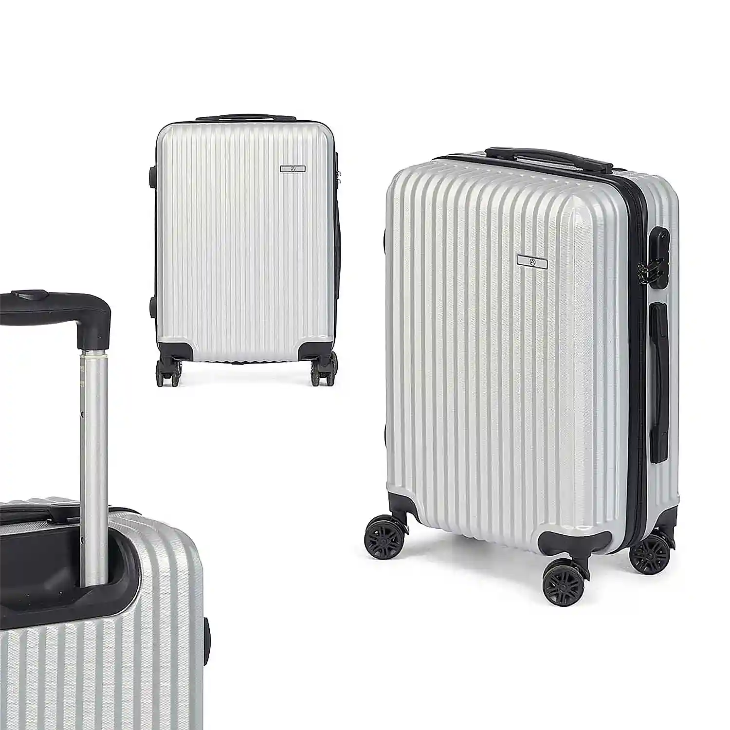 Firenze artegiani Maleta trolley de cabina en ABS ligera y resistente. Diseño listón Descuentos del mes