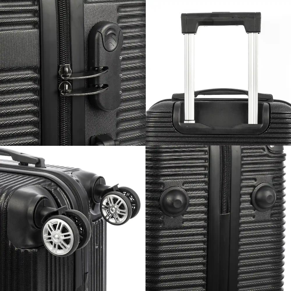 Firenze artegiani Maleta de cabina Trolley en material ligero de ABS de alta resistencia con esquinas reforzadas. Cerradura numérica y 4 ruedas dobles giratorias 360°. 57x36x21 cm Descuento por venta flash