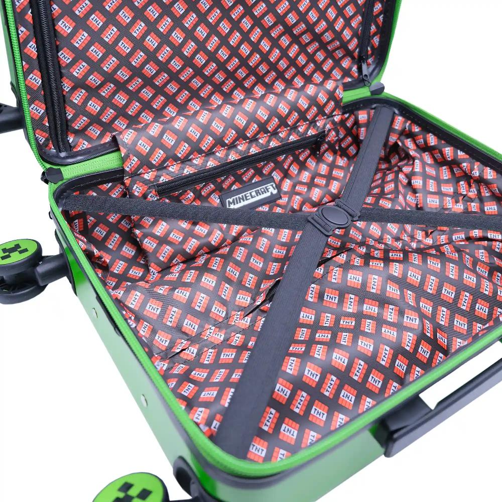 Firenze artegiani Minecraft Trolley Cabina. 4 ruedas Giratorias y multidireccionales. Material policarbonato termoformado con diseño Minecraft. Incluye candado TSA de combinación Rebajas de fin de temporada