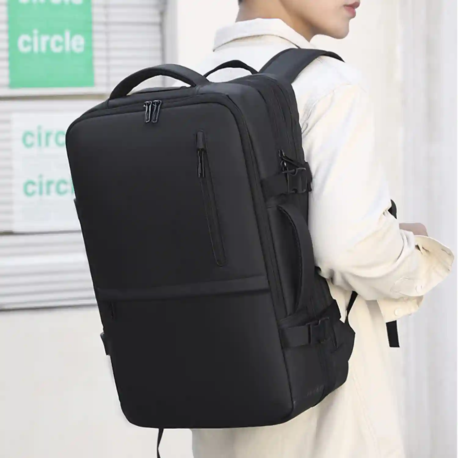 Firenze artegiani Mochila expandible viaje cabina de gran resistencia con multicompartimento y conexión USB Liquidación