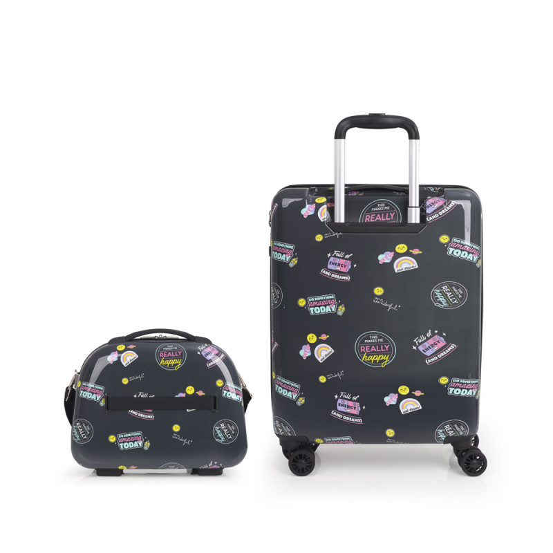 Gabol Juego de Maleta de Cabina y Neceser SMILE MR.WONDERFUL Oferta especial de fábrica