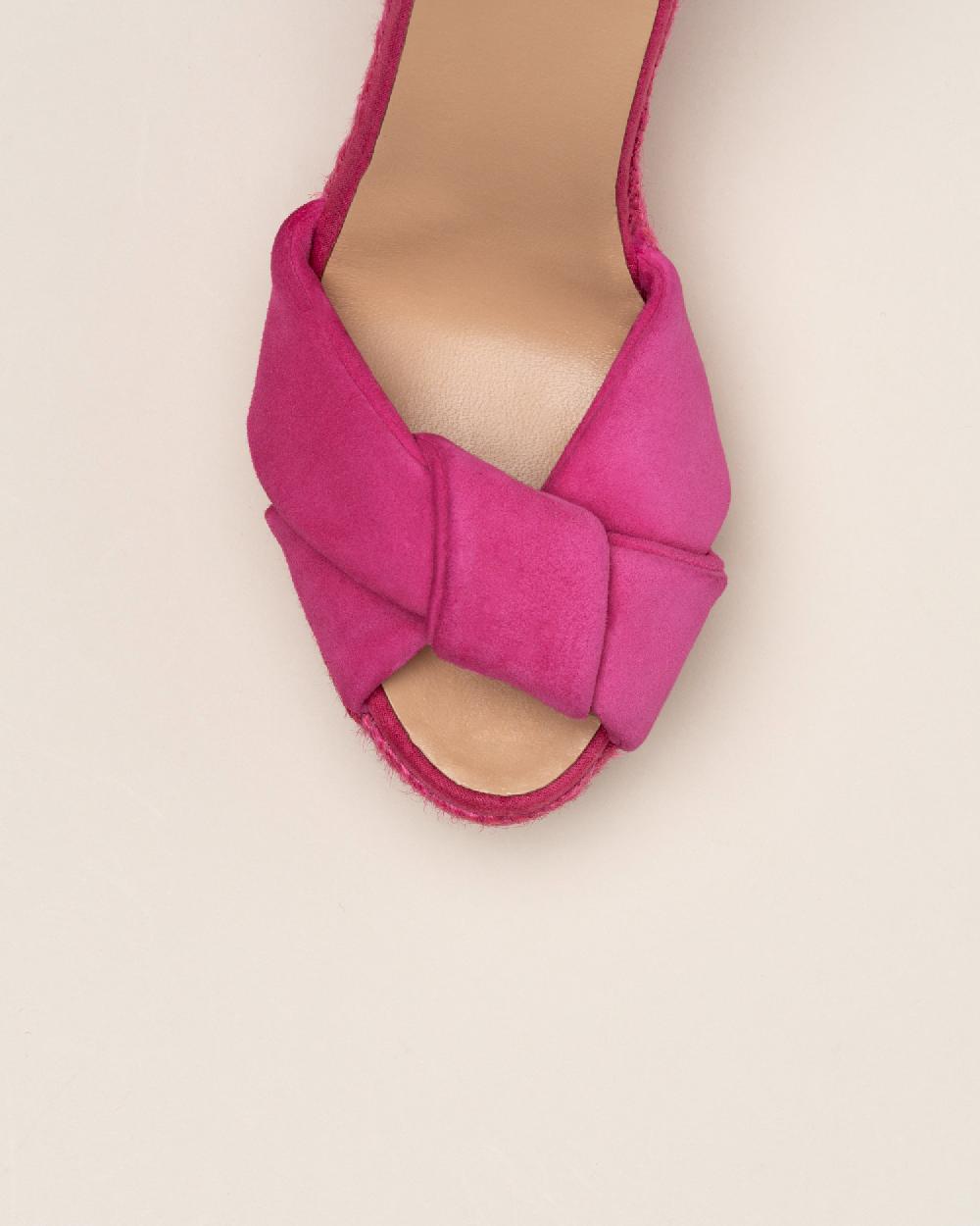 ﻿Gaimo espadrilles Slam FuxiaSandalia monocromática de cuña en piel con tubular Últimos 3 días