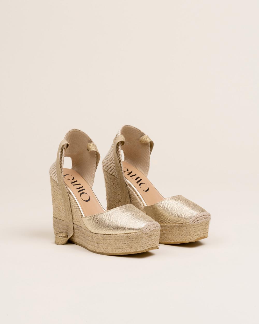 Gaimo espadrilles Tedie CarraraAlpargatas de cuña en piel grabada con cintas ÚLTIMAS EDICIONES