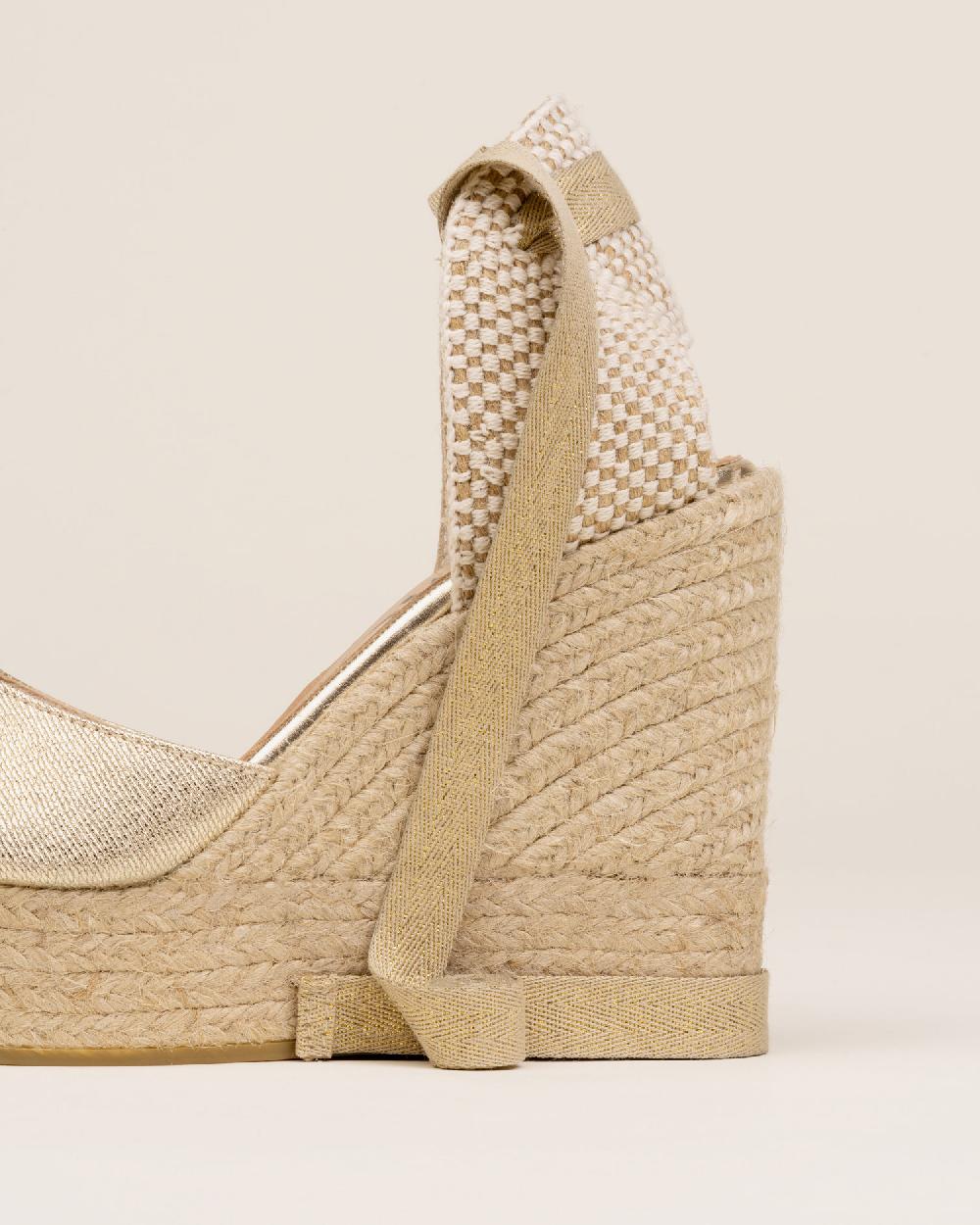 Gaimo espadrilles Tedie CarraraAlpargatas de cuña en piel grabada con cintas ÚLTIMAS EDICIONES