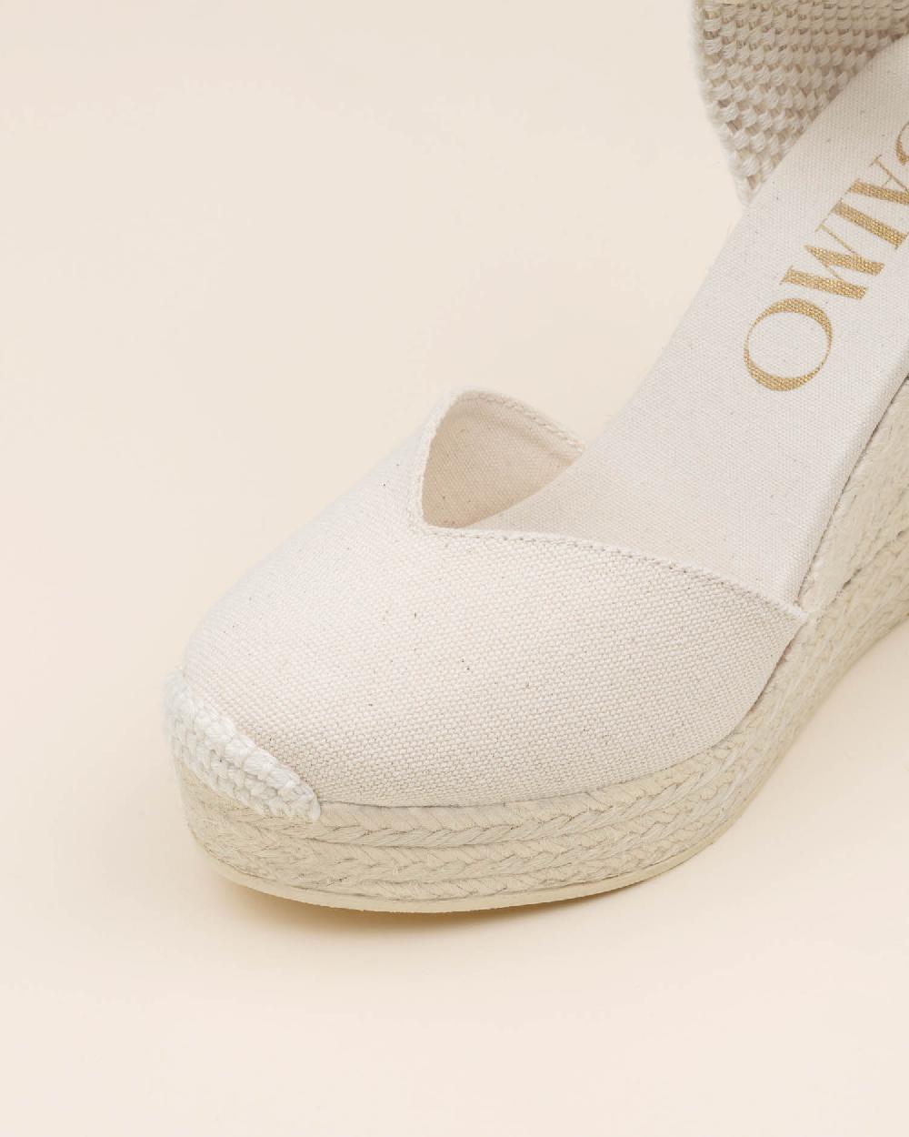 Gaimo espadrilles Tani CrudoAlpargatas de cuña alta monocolor en algodón con cintas Último día