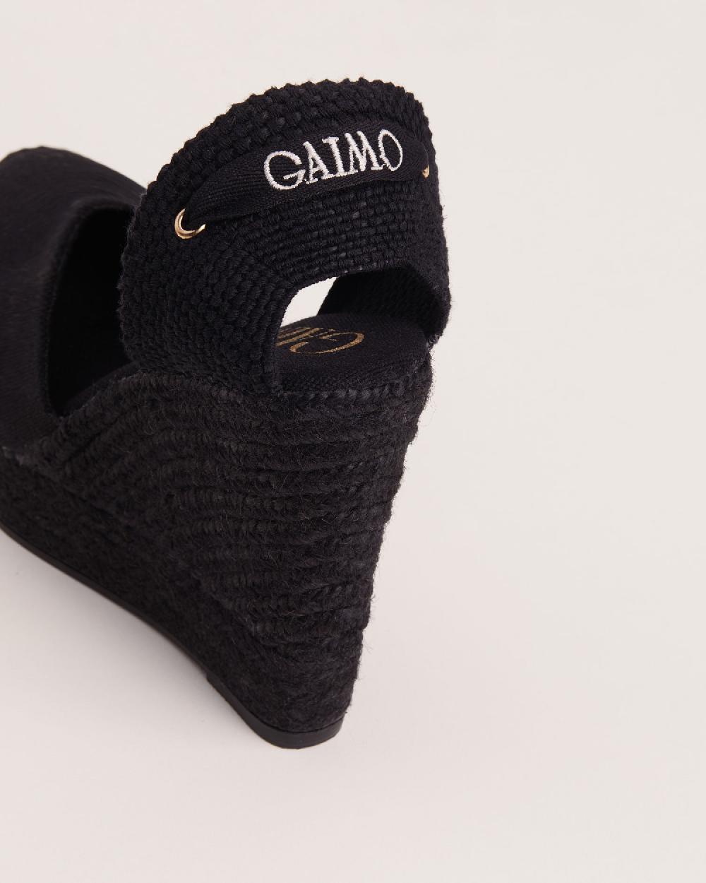 Gaimo espadrilles Tani NegroAlpargatas de cuña alta monocolor en algodón con cintas Solo hoy