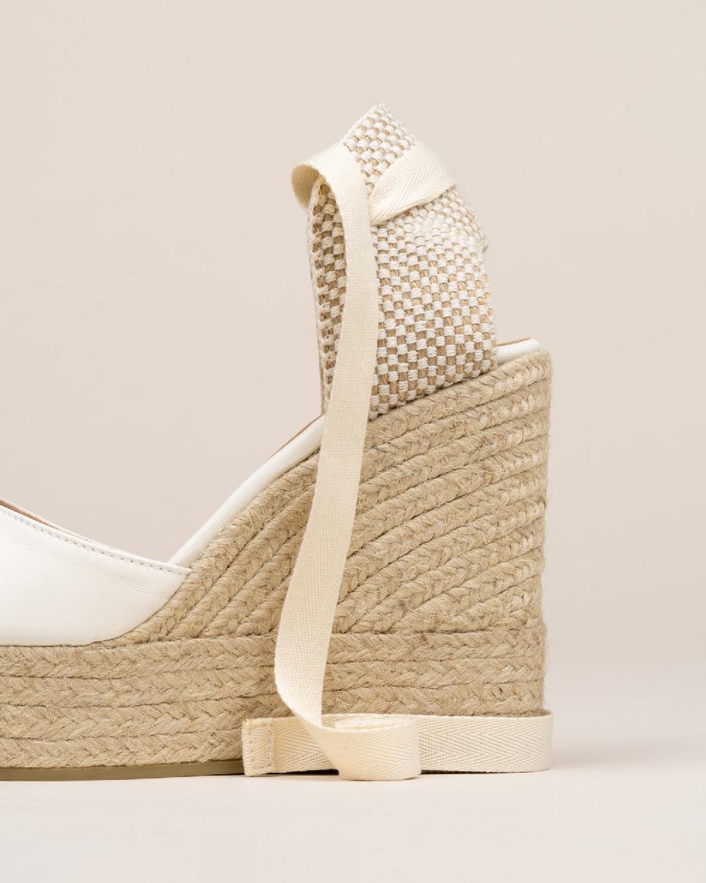 Gaimo espadrilles Tedie MarfilAlpargatas de cuña en piel con cintas Oferta especial de fábrica