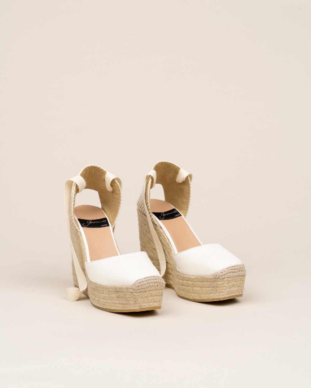 Gaimo espadrilles Tedie MarfilAlpargatas de cuña en piel con cintas Oferta especial de fábrica