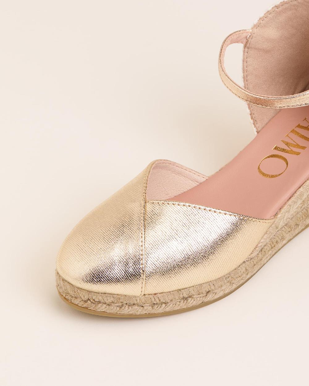 Gaimo espadrilles Copita Odin CarraraAlpargatas de cuña en piel grabada con escote pico Superdescuento