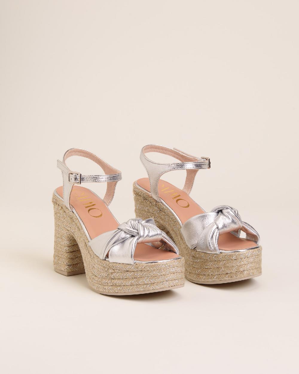 Gaimo espadrilles Coque PlataSandalias con tacón de yute en piel con tubular En oferta
