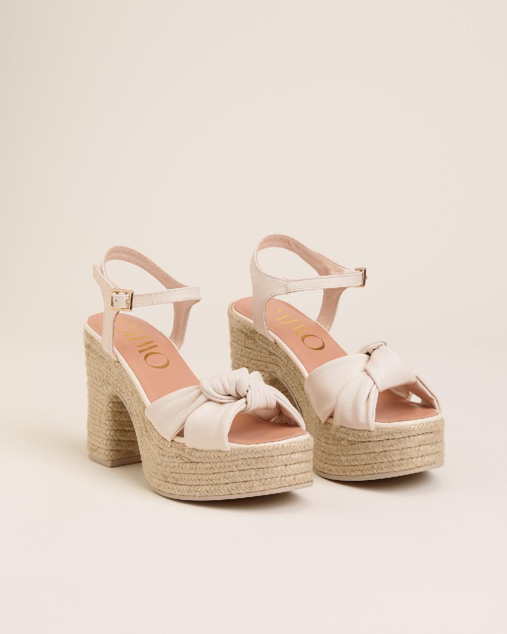 Gaimo espadrilles Coque BlancoSandalias con tacón de yute en piel con tubular Oferta exclusiva
