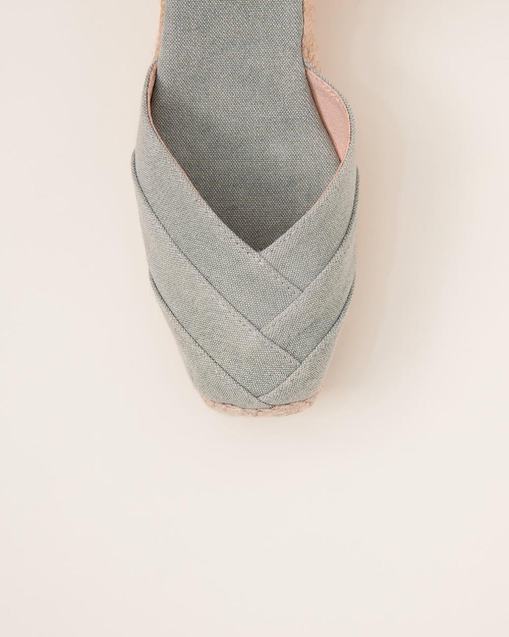 Gaimo espadrilles Tobi SalviaAlpargatas de cuña en algodón con cintas con punta cuadrada Descuento por venta flash