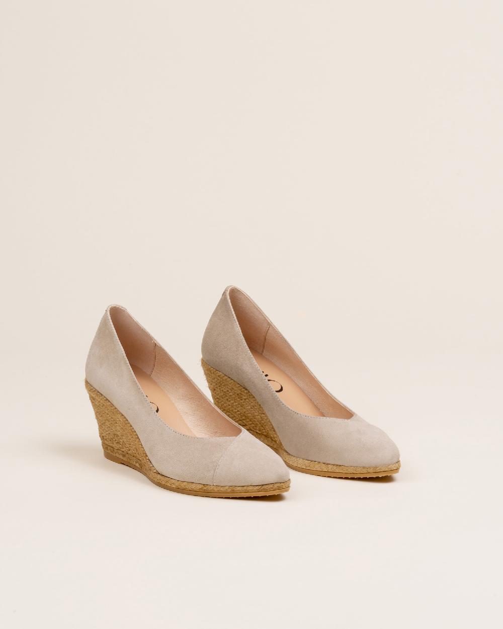 Gaimo espadrilles Bonny KangarooSalones de cuña de yute en piel con escote pico Ofertas de temporada