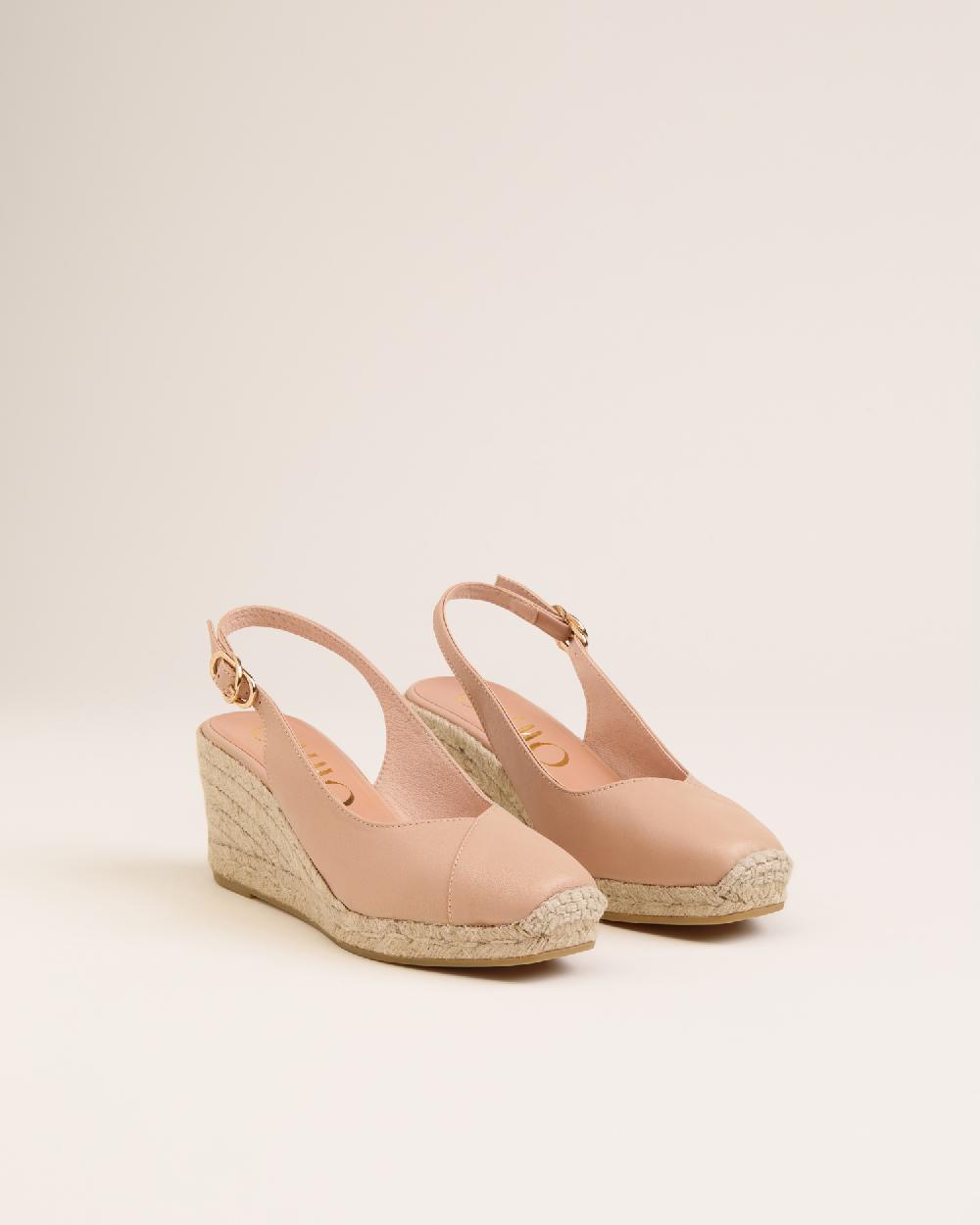 Gaimo espadrilles Tarsi BeigeAlpargatas de cuña destalonadas en piel Rebajas de fin de temporada