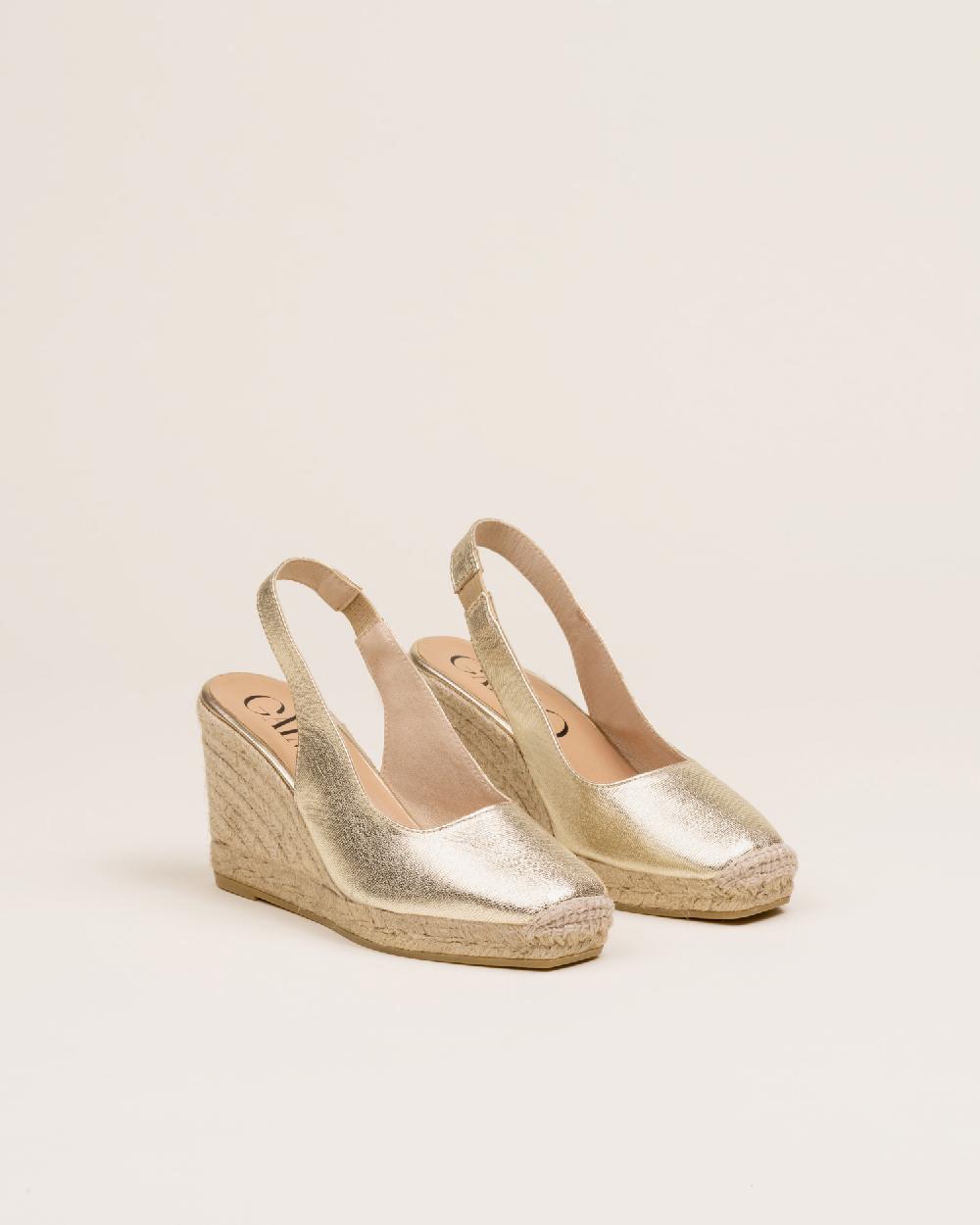 Gaimo espadrilles Teyma CarraraAlpargatas de cuña en piel grabada destalonada Precio ultrabajo