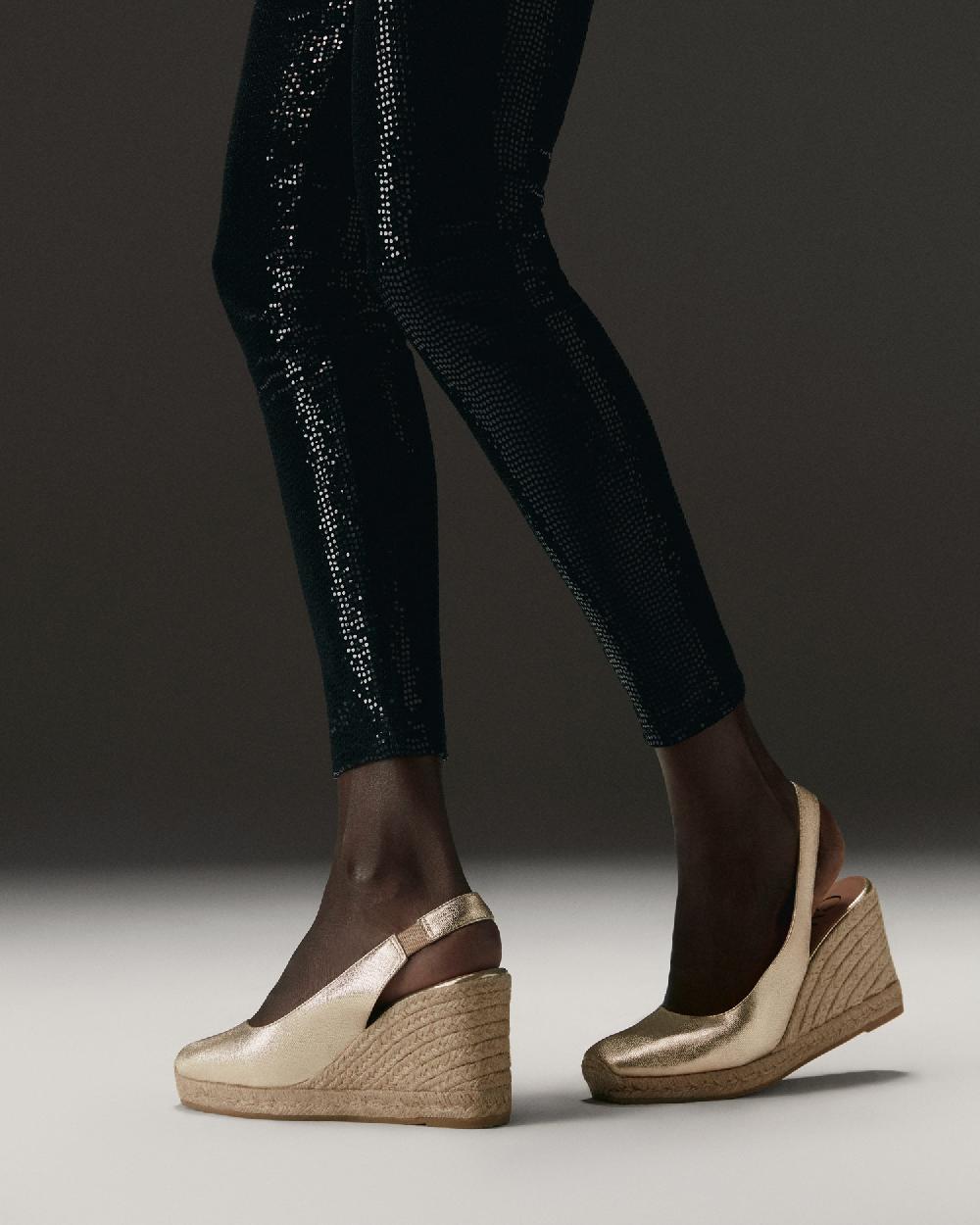 Gaimo espadrilles Teyma CarraraAlpargatas de cuña en piel grabada destalonada Precio ultrabajo
