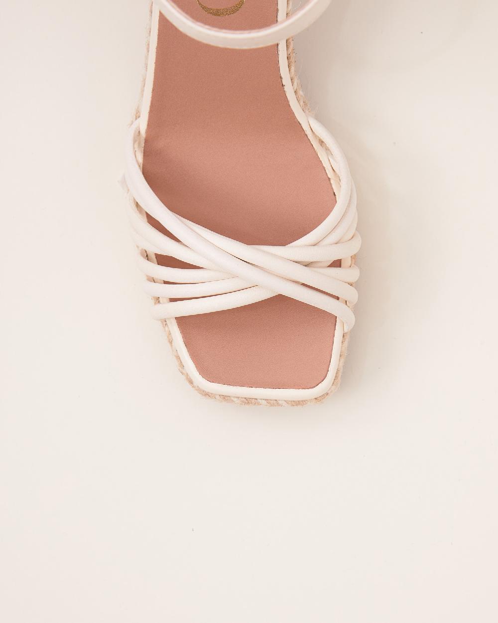 Gaimo espadrilles Fusca MarfilSandalias con tacón de yute en piel con detalle multitiras Outlet online