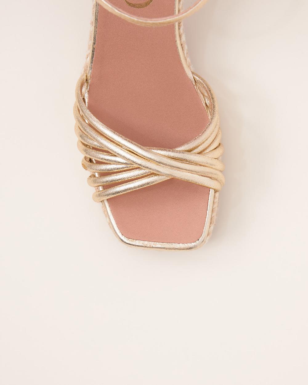 Gaimo espadrilles Fusca OroSandalias con tacón de yute en piel con detalle multitiras Rebajas