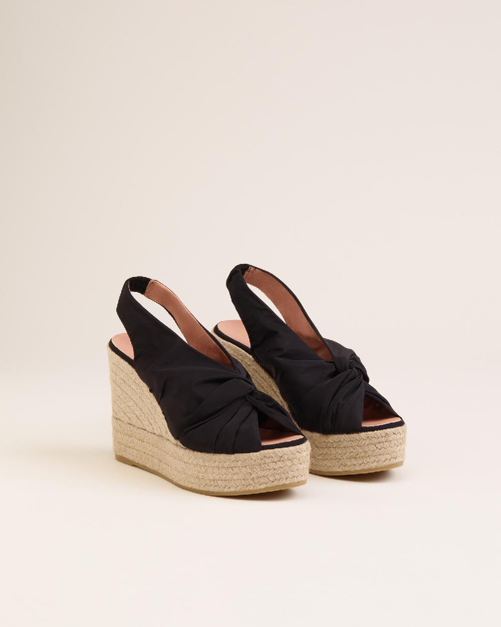 Gaimo espadrilles Anca NegroSandalias de cuña en tejido acolchado En oferta