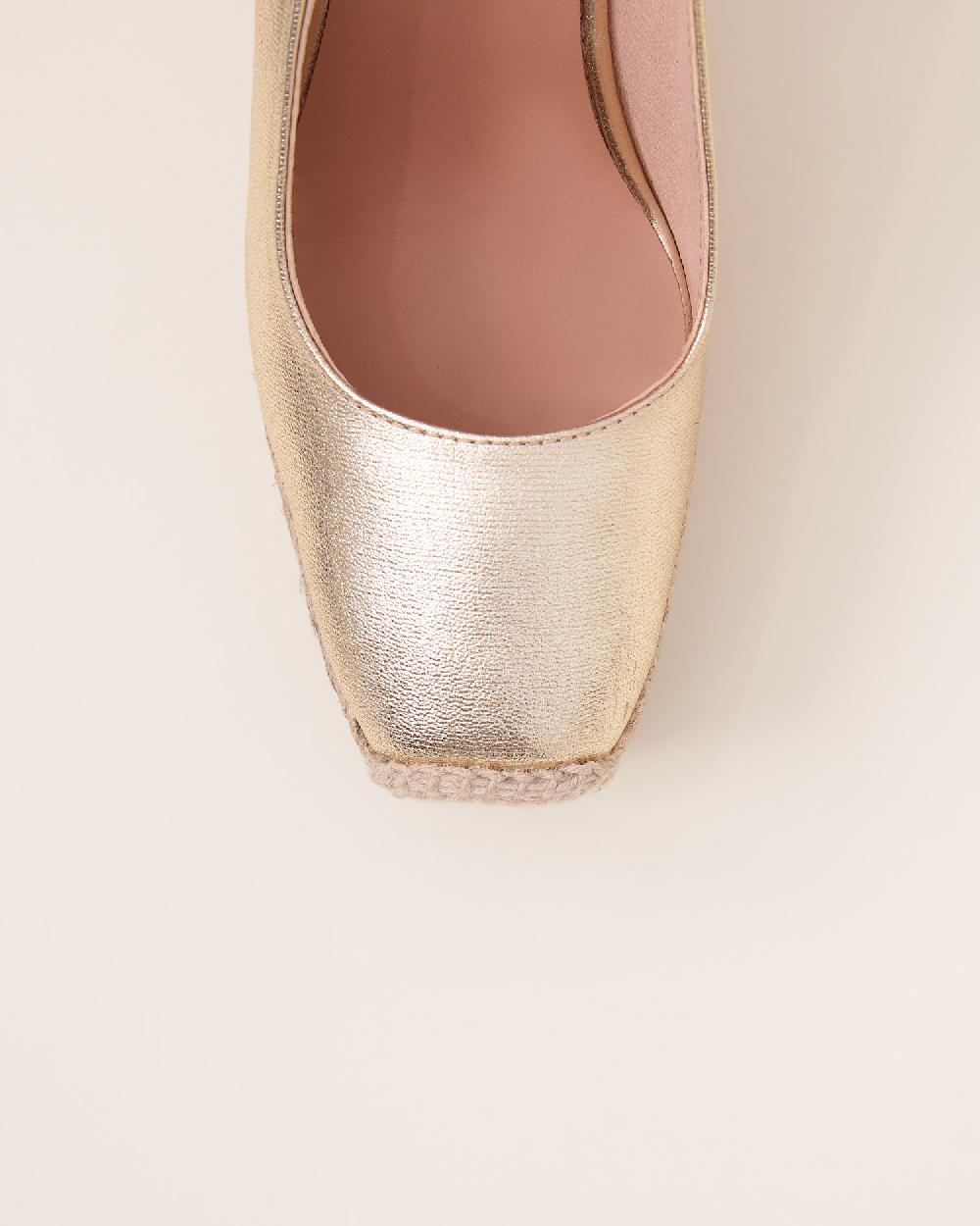 Gaimo espadrilles Stella CarraraAlpargatas de cuña destalonadas en piel grabada Gran oferta