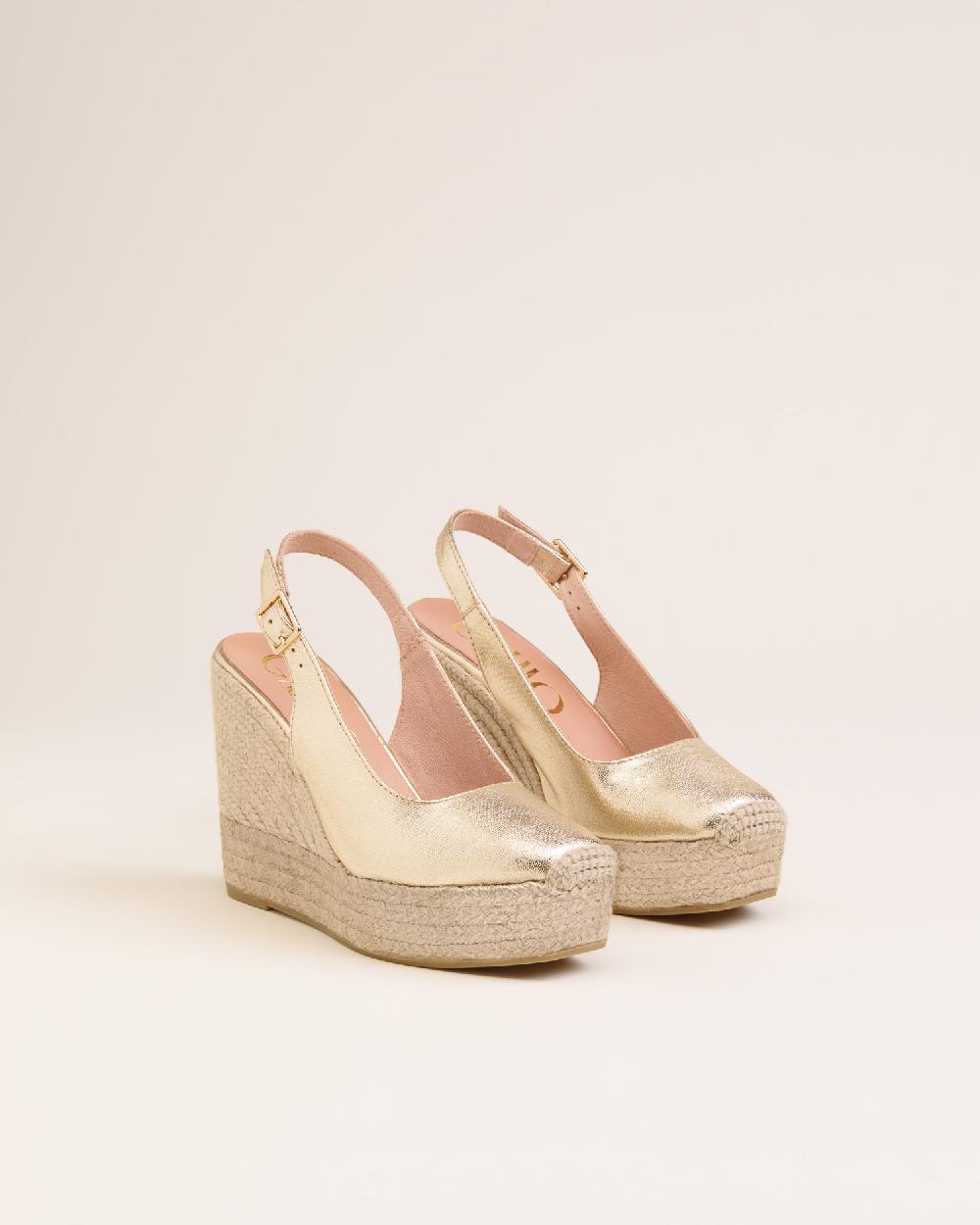 Gaimo espadrilles Stella CarraraAlpargatas de cuña destalonadas en piel grabada Gran oferta