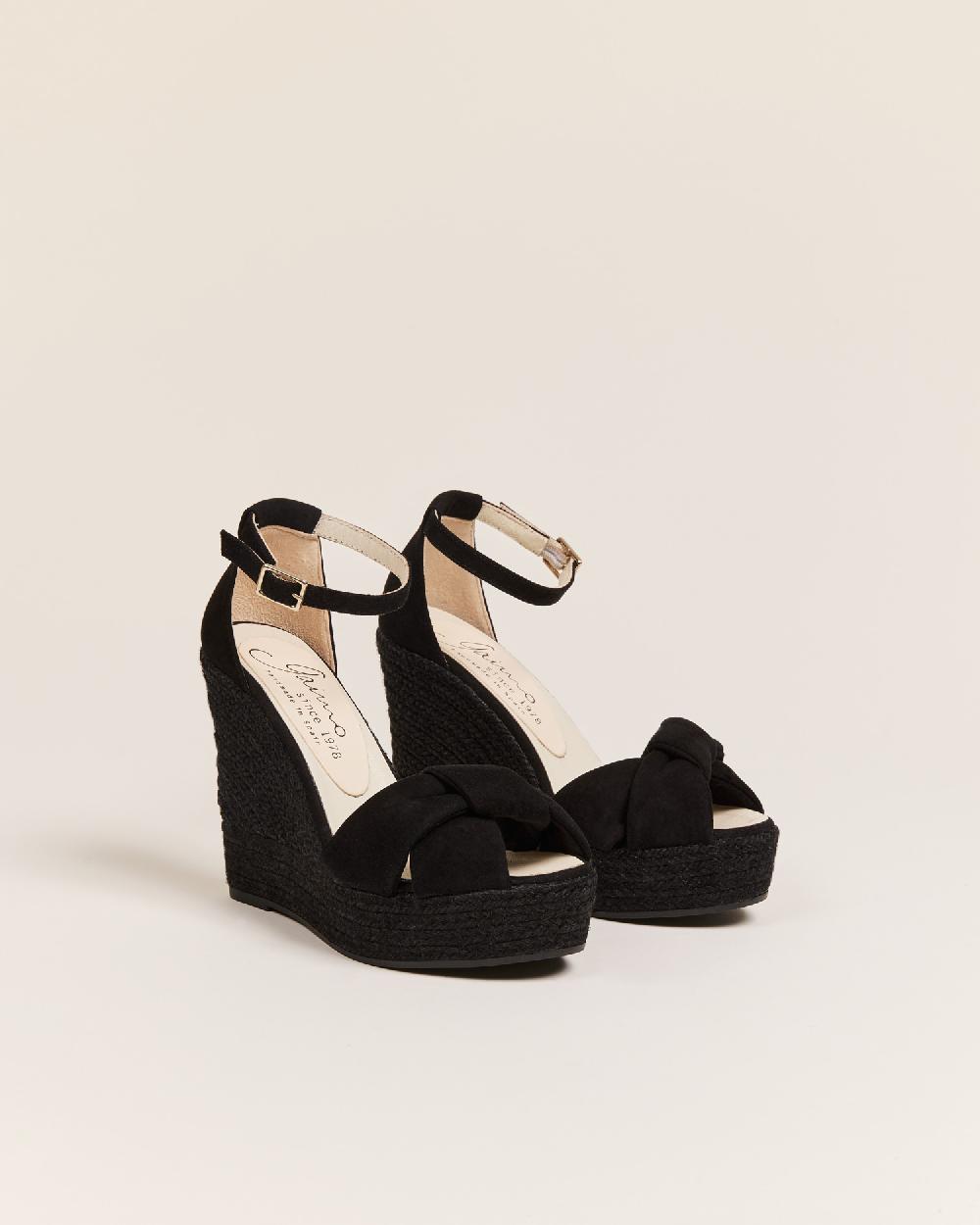 Gaimo espadrilles Slam NegroSandalia monocromática de cuña en piel con tubular Rebajas baratas