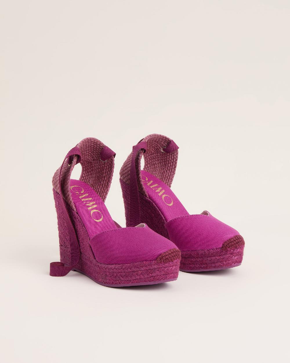 Gaimo espadrilles Tani PeonyAlpargatas de cuña alta monocolor en algodón con cintas Rebajas de fábrica