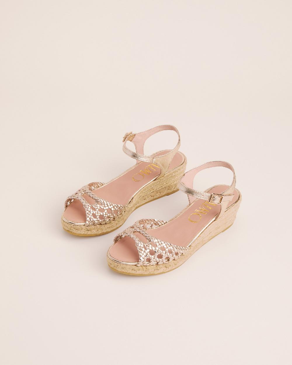 Gaimo espadrilles Vitta PlatinoSandalias de cuña en piel trenzada Los más vendidos